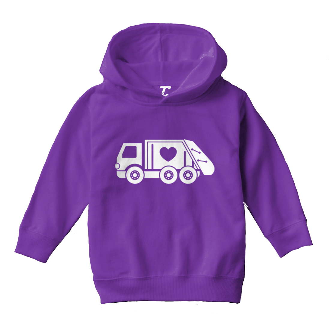 Valentine's Garbage Truck - Trash Heart Love Toddler/Youth Hoodie - Picture 9 of 12