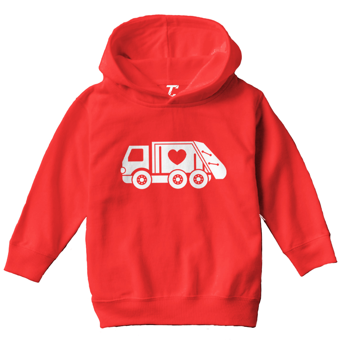 Valentine's Garbage Truck - Trash Heart Love Toddler/Youth Hoodie - Picture 10 of 12