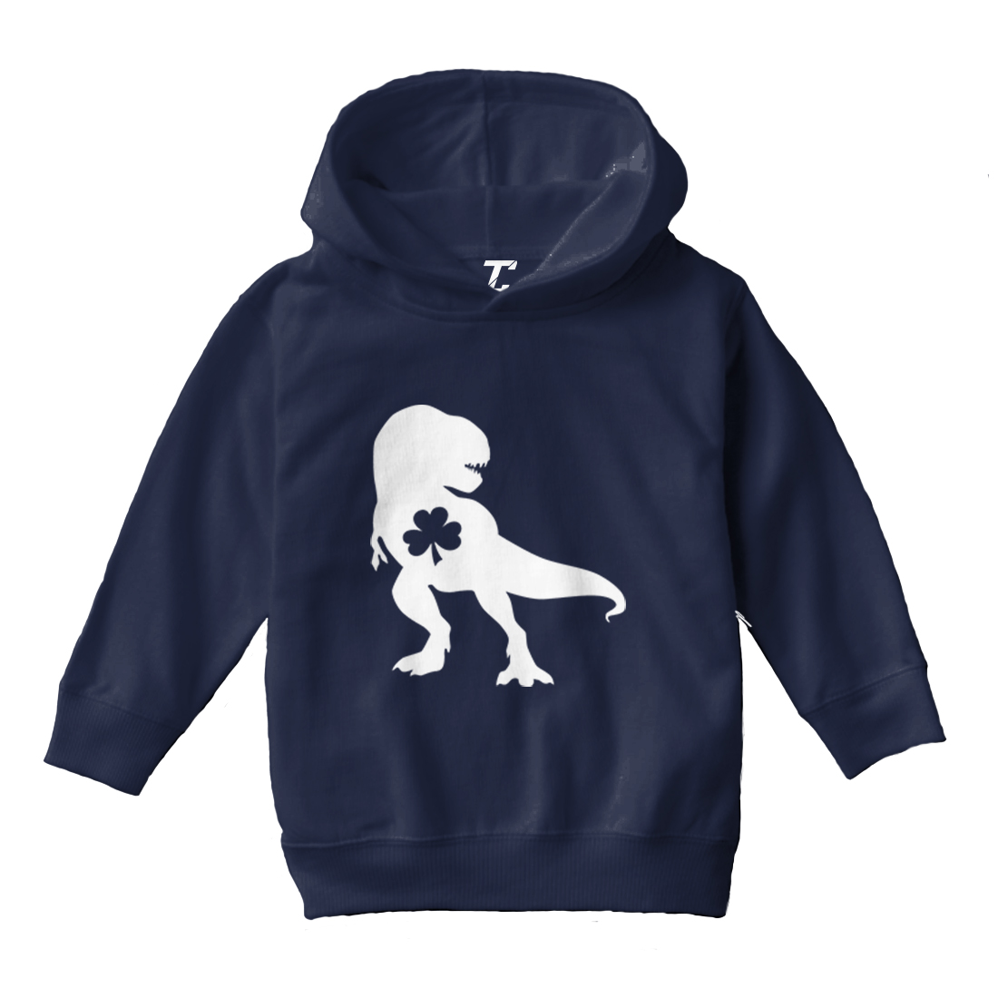 T Rex Shamrock - Dinosaur Clover St. Patrick's Day Toddler/Youth Hoodie - Picture 7 of 12