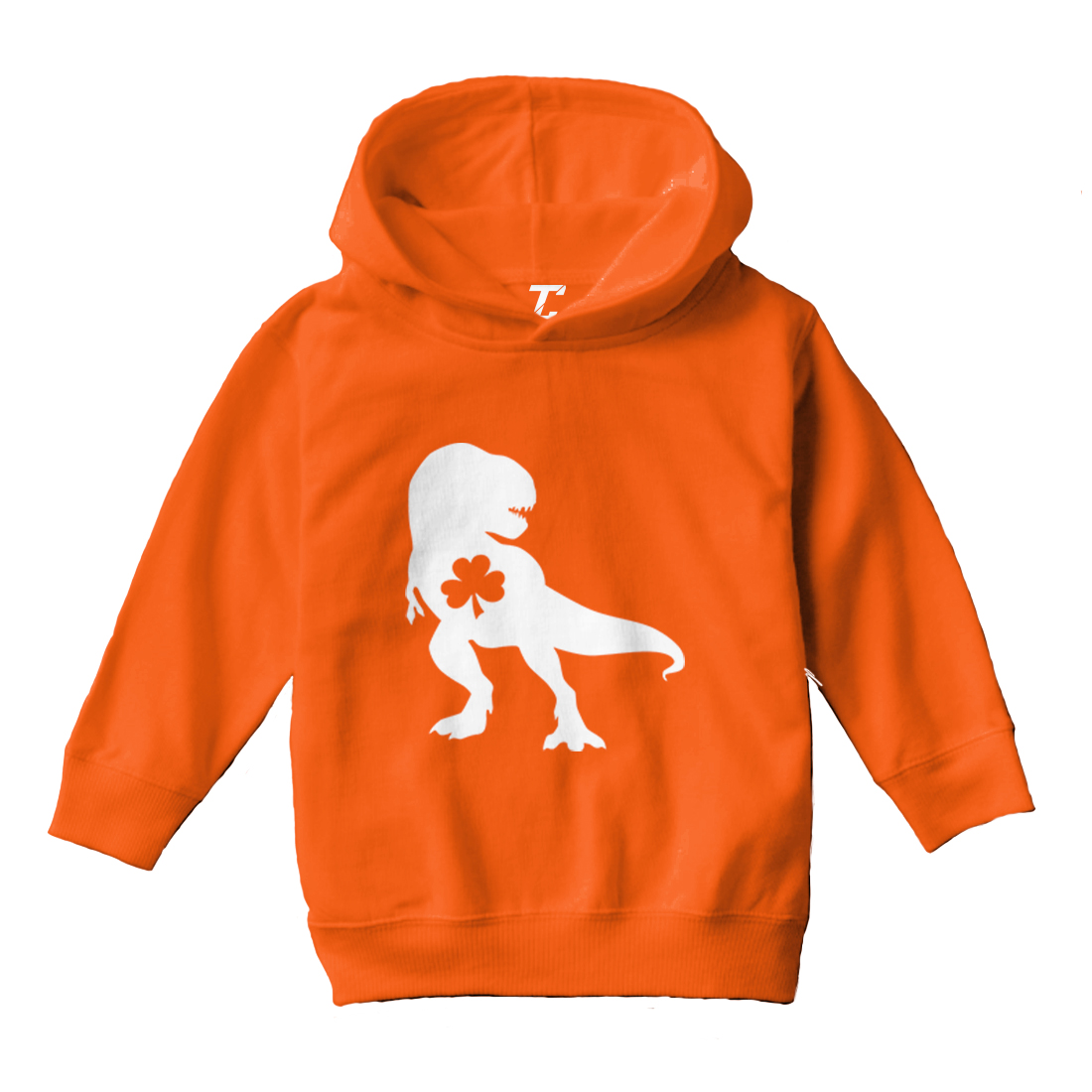 T Rex Shamrock - Dinosaur Clover St. Patrick's Day Toddler/Youth Hoodie - Picture 8 of 12