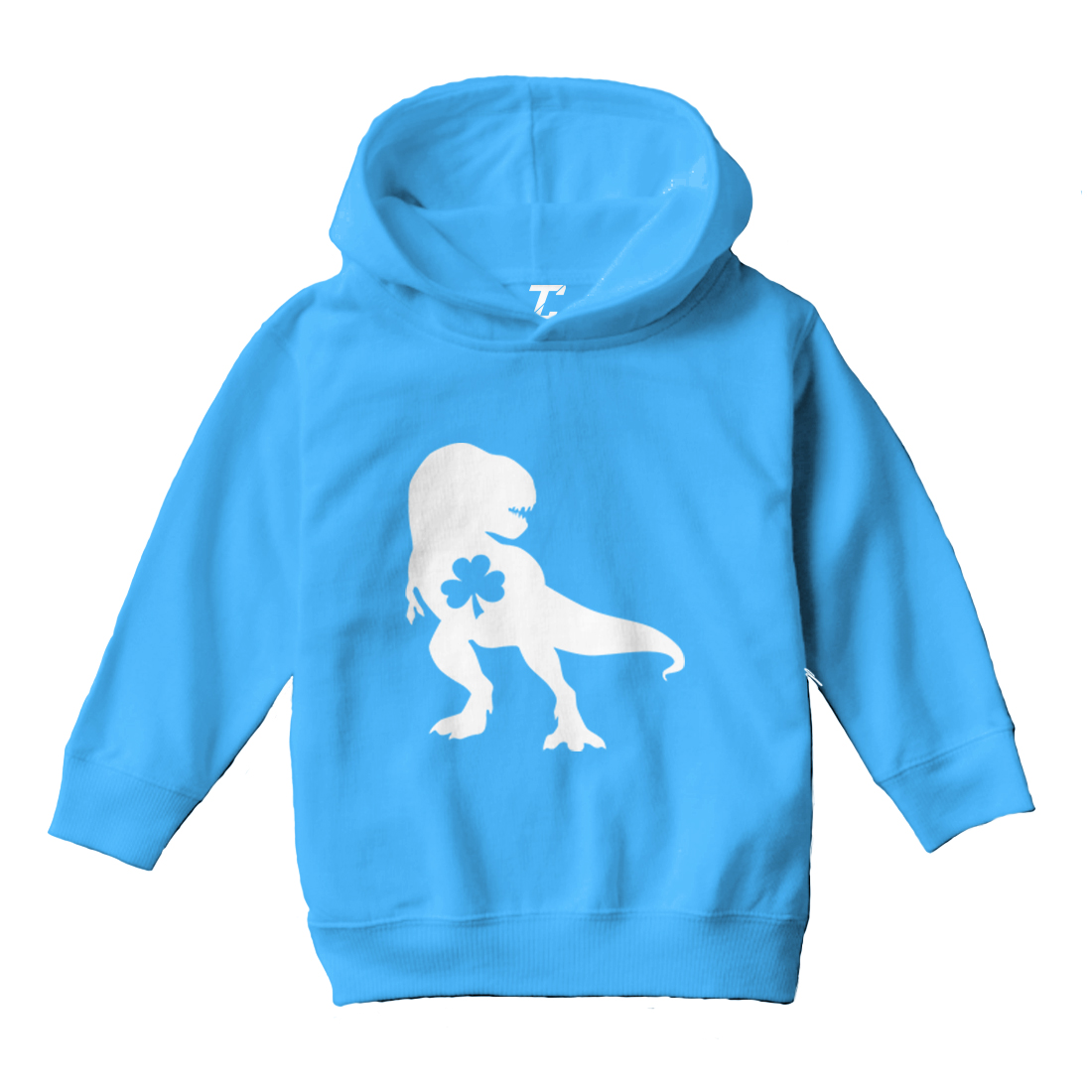 T Rex Shamrock - Dinosaur Clover St. Patrick's Day Toddler/Youth Hoodie - Picture 12 of 12