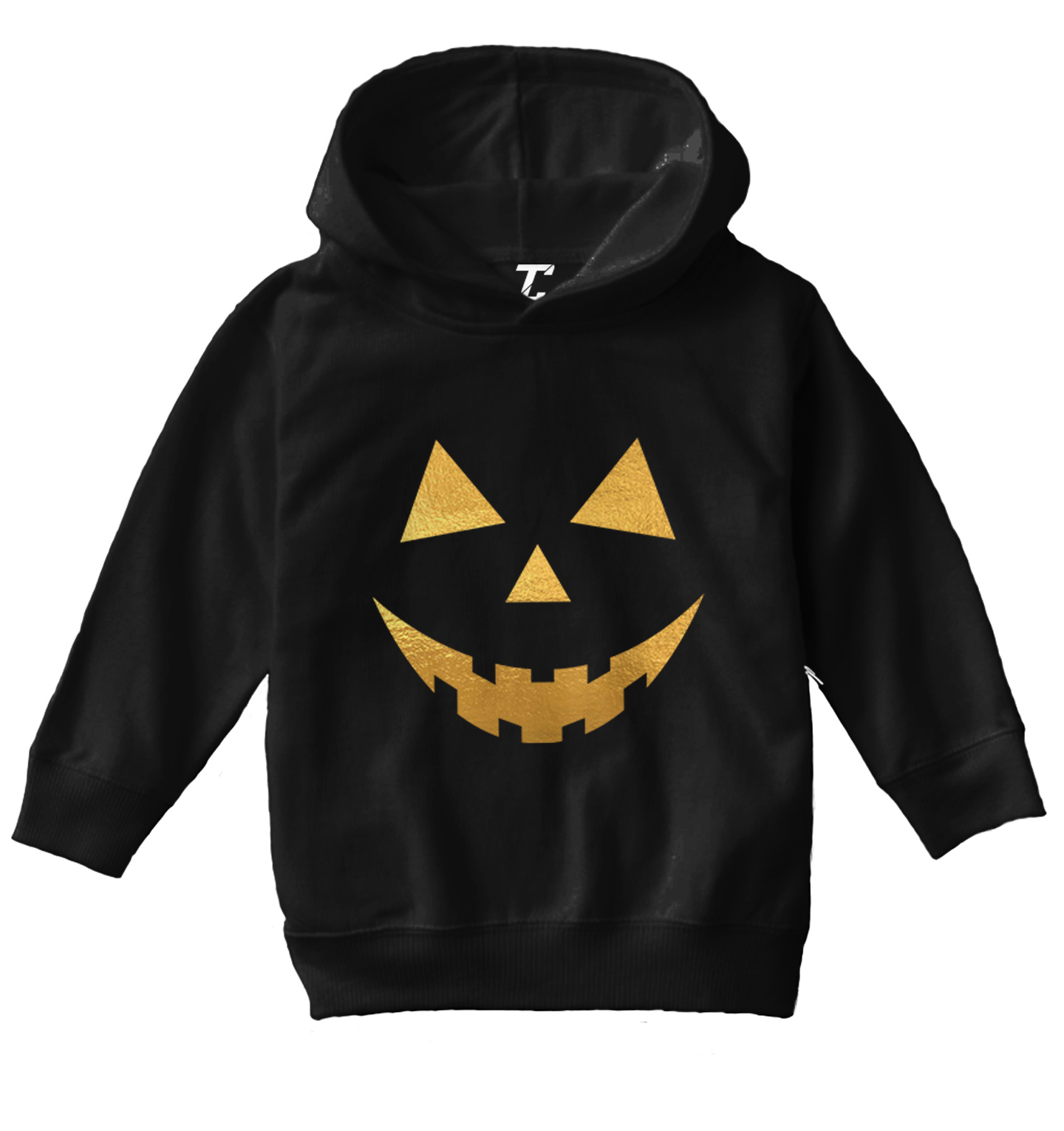 Pumpkin Face - Jack O' Lantern Halloween Scary October Toddler/Youth Hoodie - Picture 2 of 12
