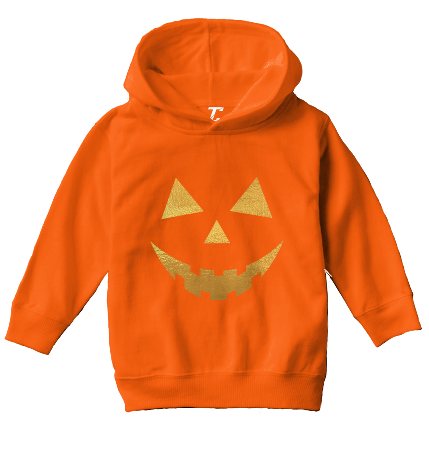Pumpkin Face - Jack O' Lantern Halloween Scary October Toddler/Youth Hoodie - Picture 8 of 12