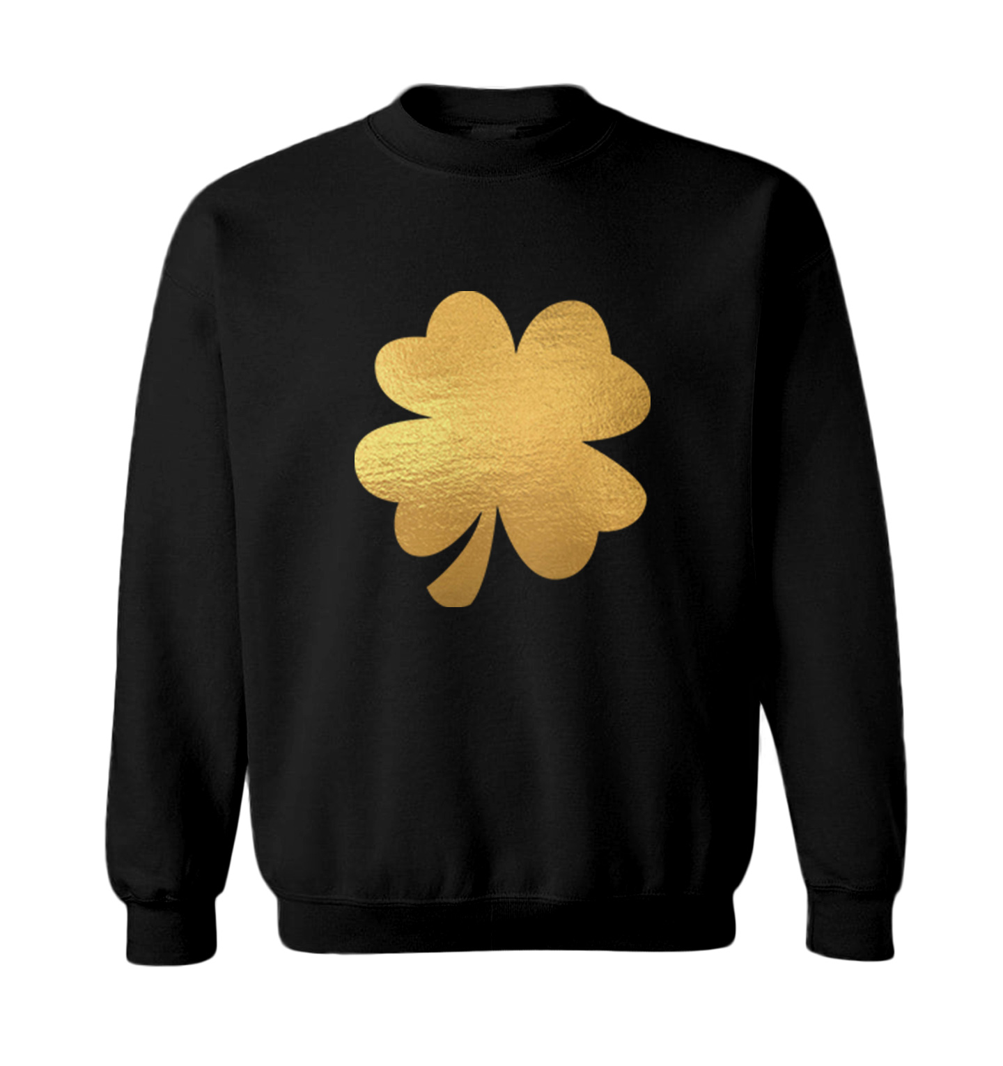 Gold Foil Four Leaf Clover - St. Patrick's Day Irish Toddler Crewneck Sweater - Picture 2 of 8