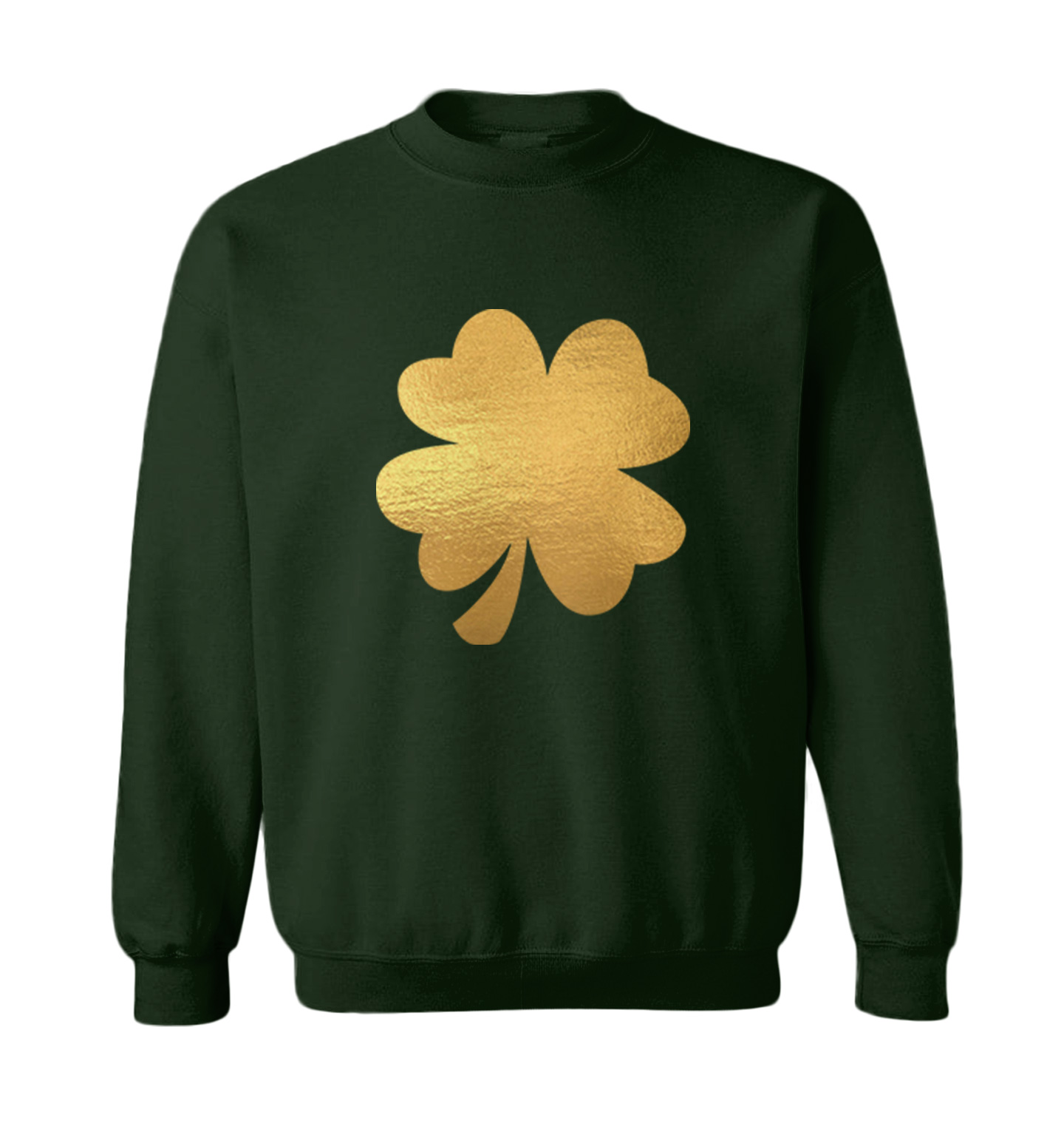 Gold Foil Four Leaf Clover - St. Patrick's Day Irish Toddler Crewneck Sweater - Picture 3 of 8