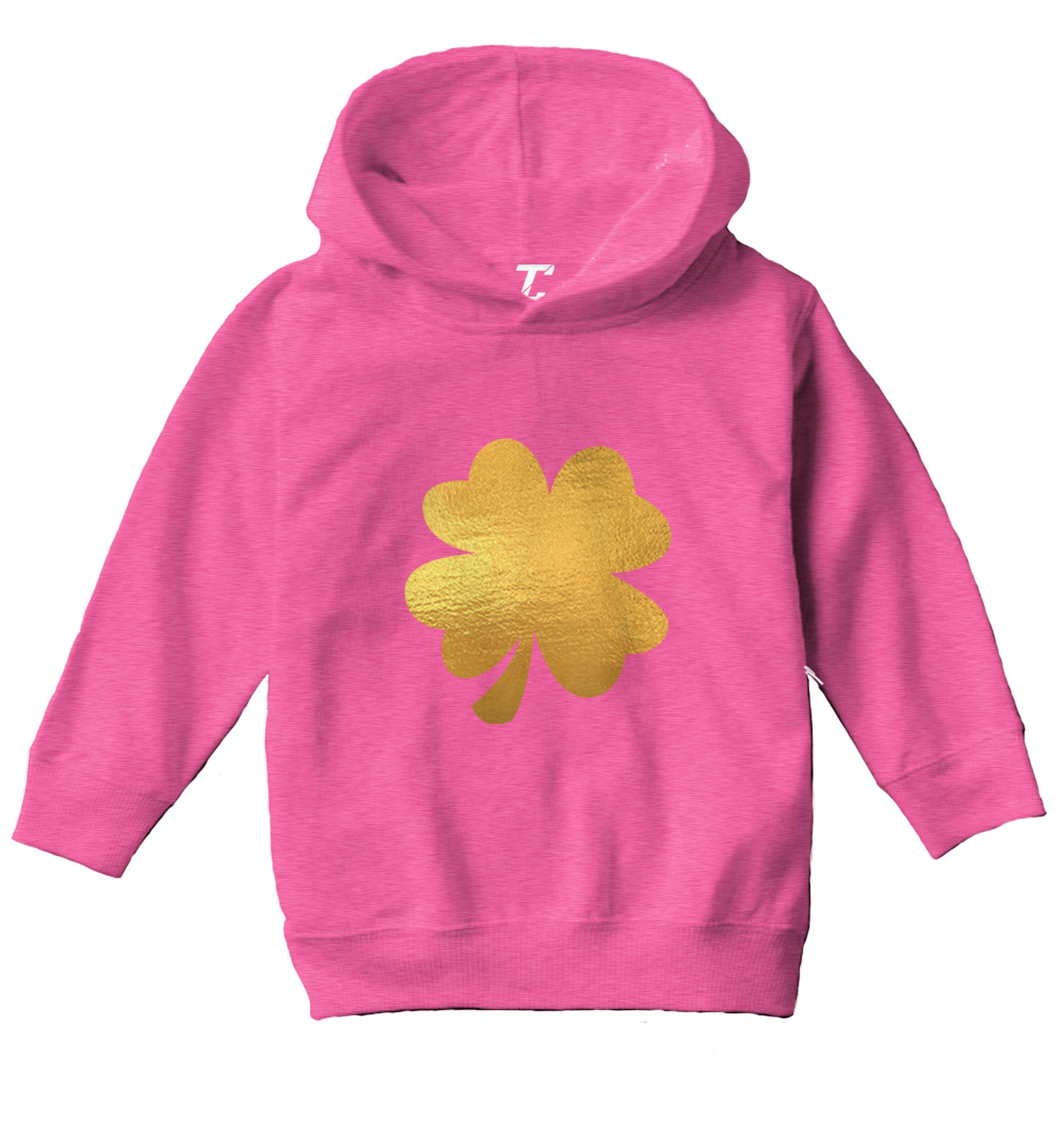 Gold Foil Four Leaf Clover - St. Patrick's Day Irish Toddler/Youth Hoodie - Picture 4 of 12