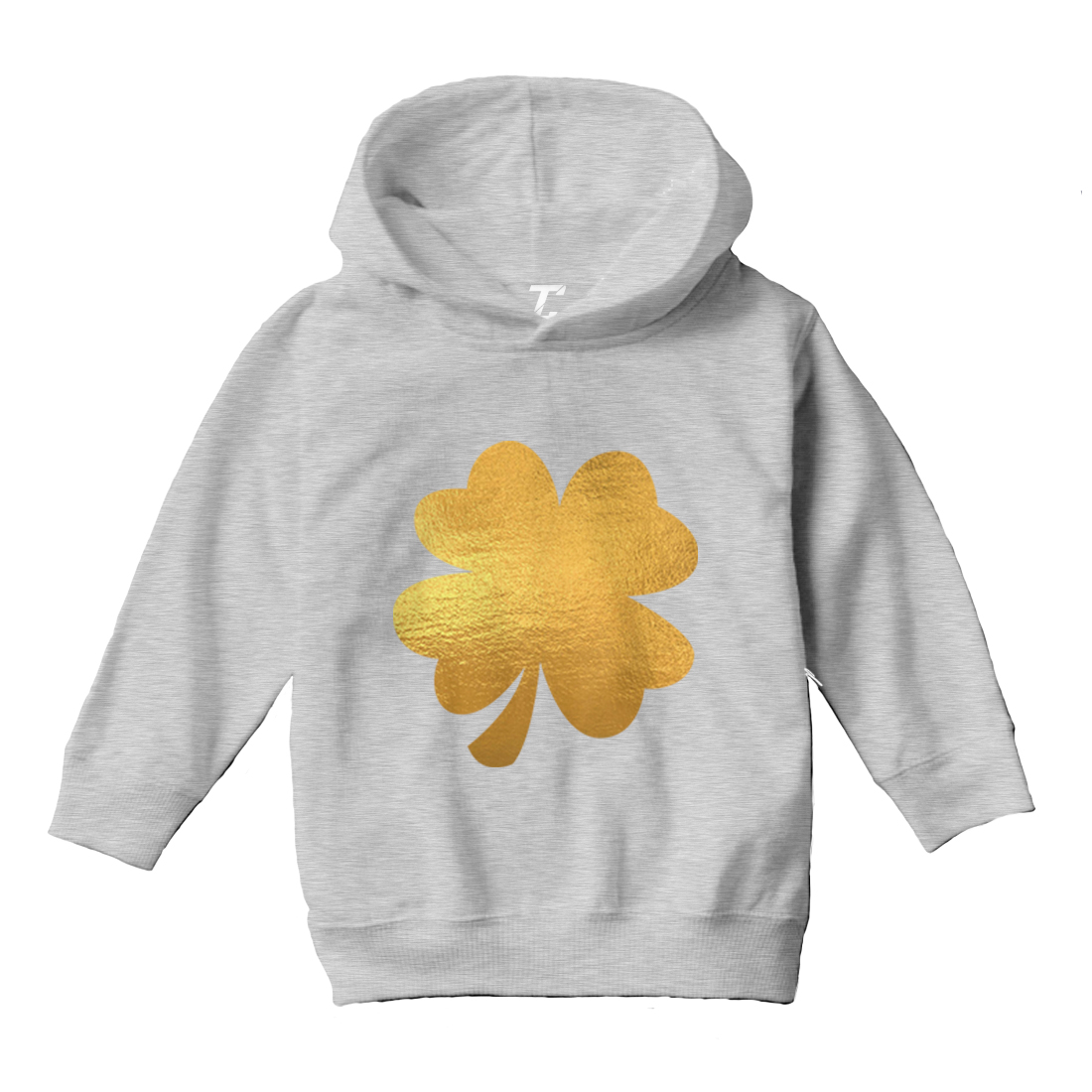 Gold Foil Four Leaf Clover - St. Patrick's Day Irish Toddler/Youth Hoodie - Picture 6 of 12