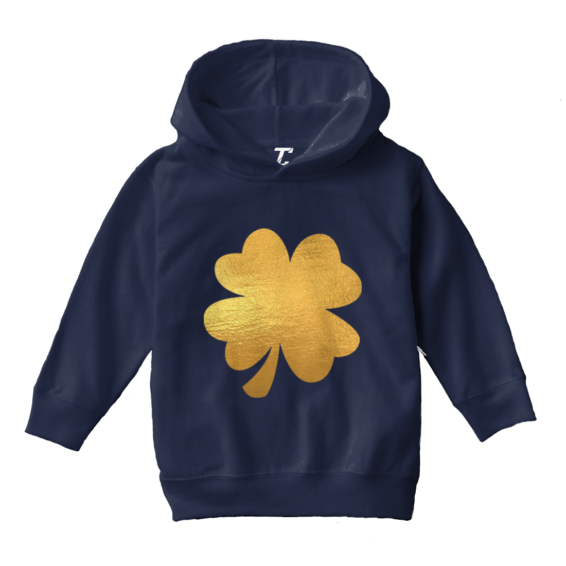 Gold Foil Four Leaf Clover - St. Patrick's Day Irish Toddler/Youth Hoodie - Picture 7 of 12