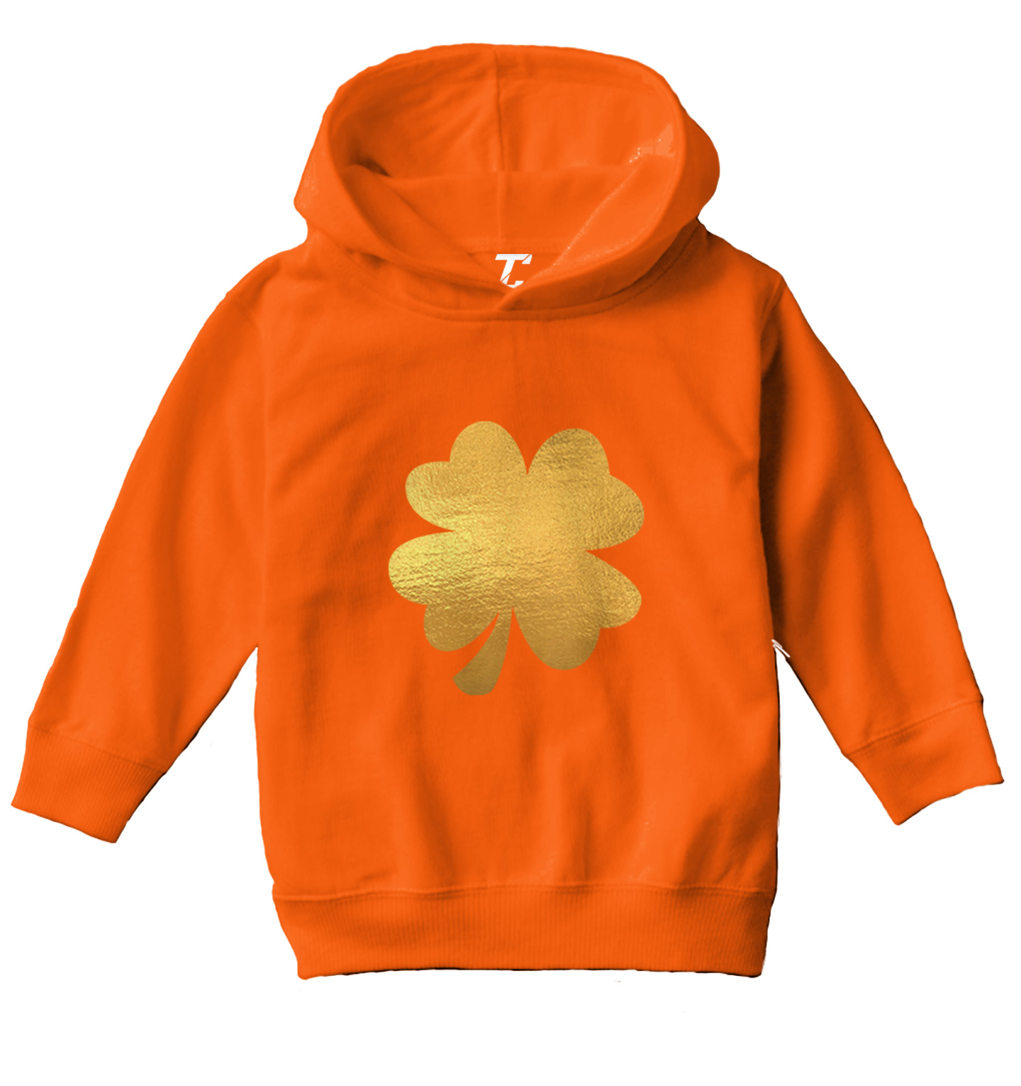 Gold Foil Four Leaf Clover - St. Patrick's Day Irish Toddler/Youth Hoodie - Picture 8 of 12