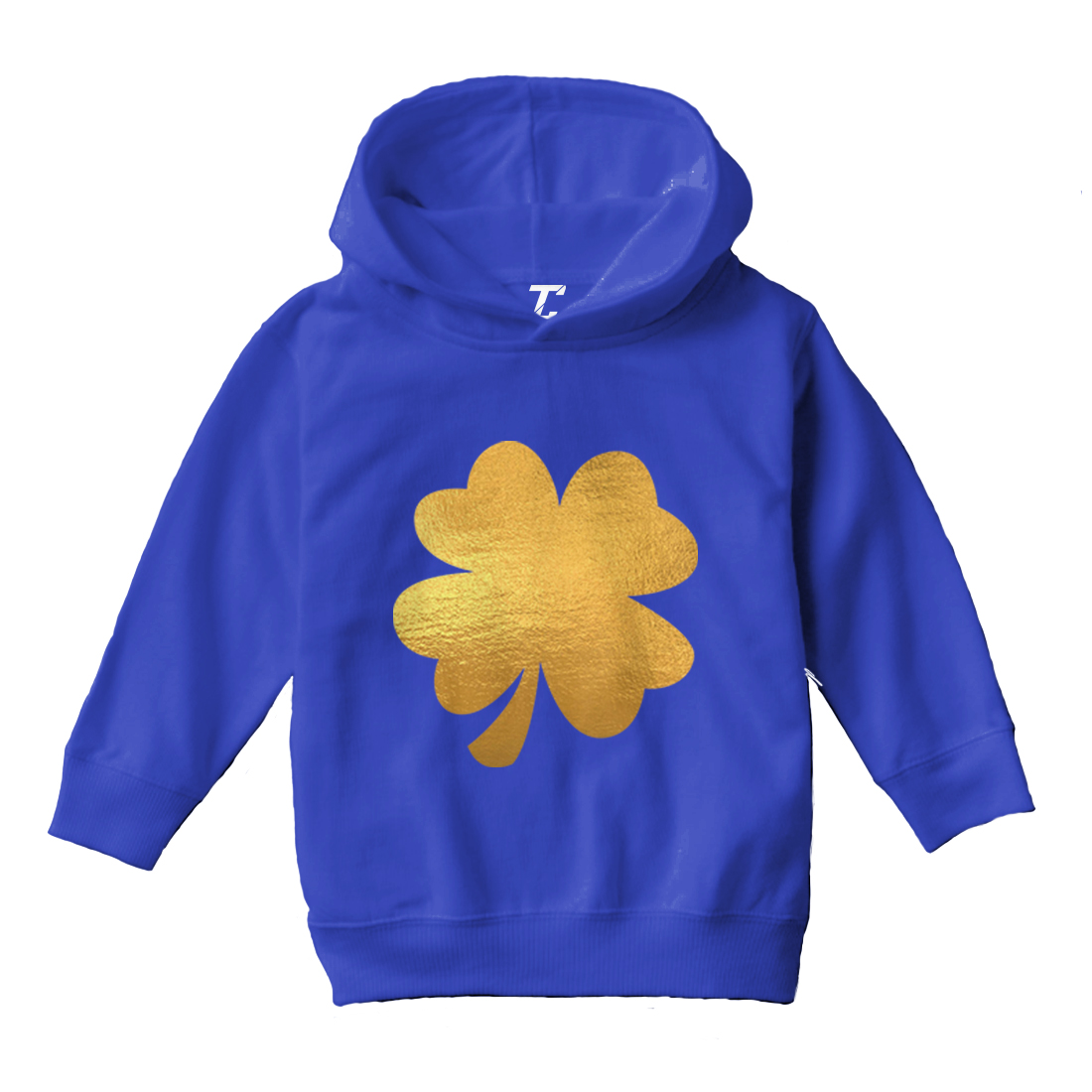 Gold Foil Four Leaf Clover - St. Patrick's Day Irish Toddler/Youth Hoodie - Picture 11 of 12