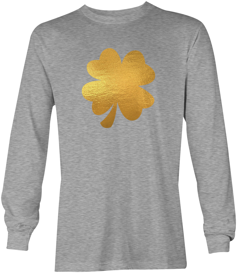 Gold Foil Four Leaf Clover - St. Patrick's Day Irish Youth T-Shirt - Picture 16 of 20