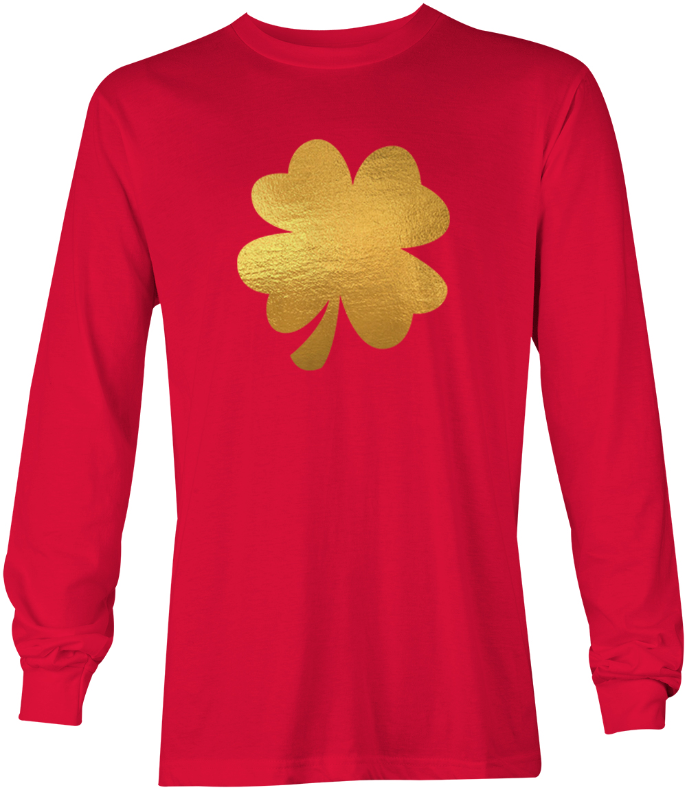 Gold Foil Four Leaf Clover - St. Patrick's Day Irish Youth T-Shirt - Picture 19 of 20