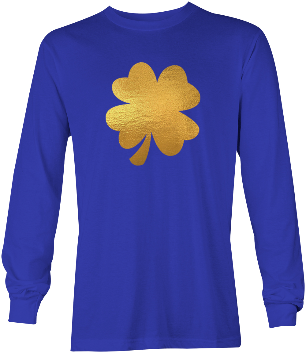 Gold Foil Four Leaf Clover - St. Patrick's Day Irish Youth T-Shirt - Picture 20 of 20