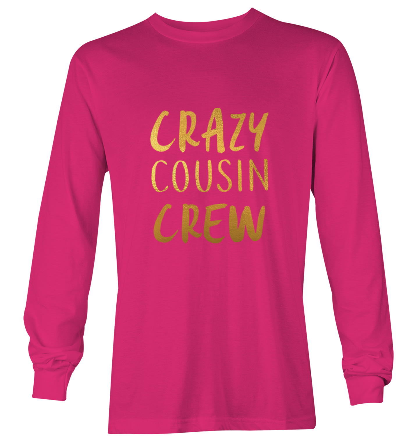 Gold Foil Crazy Cousin Crew - Family Best Friend Cute Youth T-Shirt - Picture 18 of 20