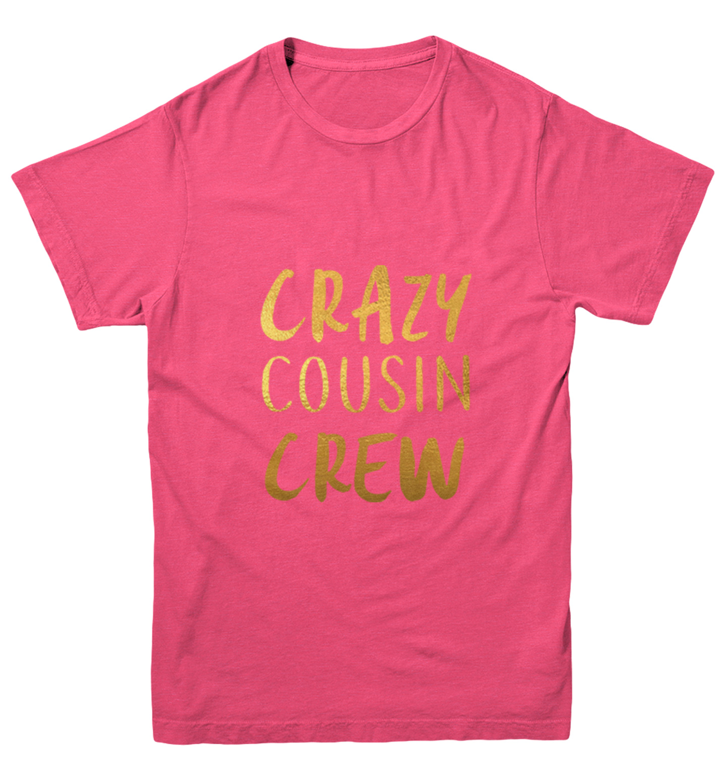 Gold Foil Crazy Cousin Crew - Family Best Friend Cute Youth T-Shirt - Picture 9 of 20