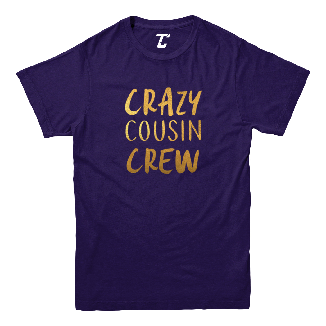 Gold Foil Crazy Cousin Crew - Family Best Friend Cute Youth T-Shirt - Picture 10 of 20