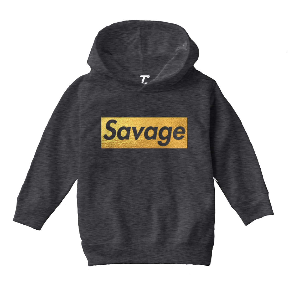 Gold Foil Savage - Ruthless Rebel Misbehaving Cool Toddler/Youth Hoodie - Picture 3 of 12