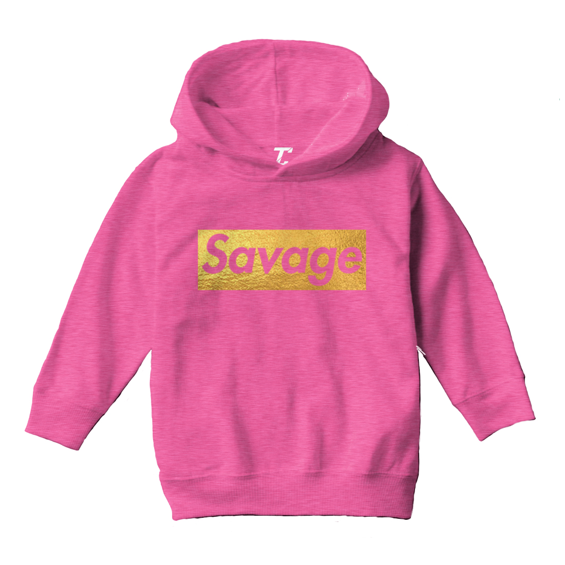 Gold Foil Savage - Ruthless Rebel Misbehaving Cool Toddler/Youth Hoodie - Picture 4 of 12