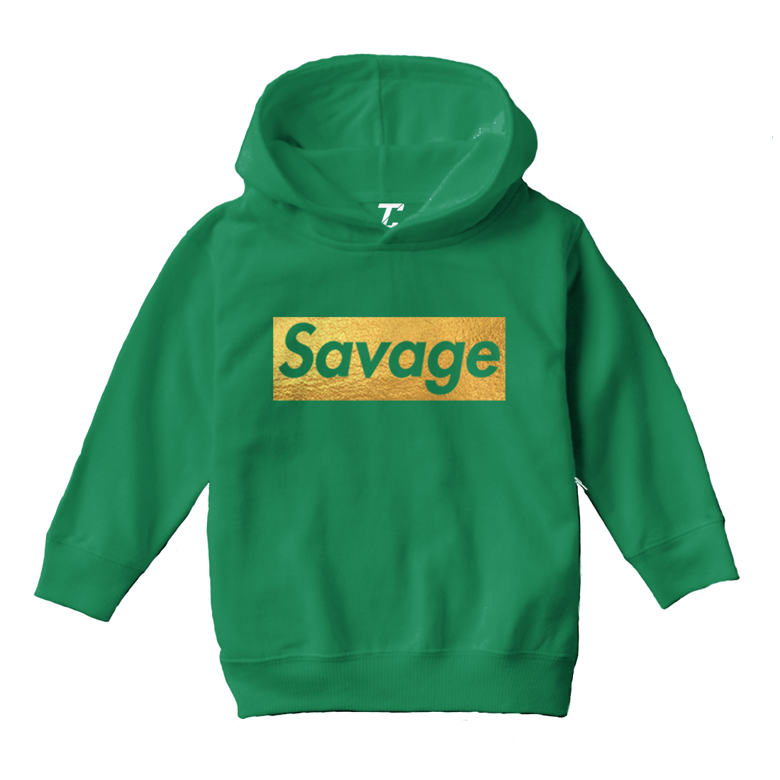 Gold Foil Savage - Ruthless Rebel Misbehaving Cool Toddler/Youth Hoodie - Picture 5 of 12
