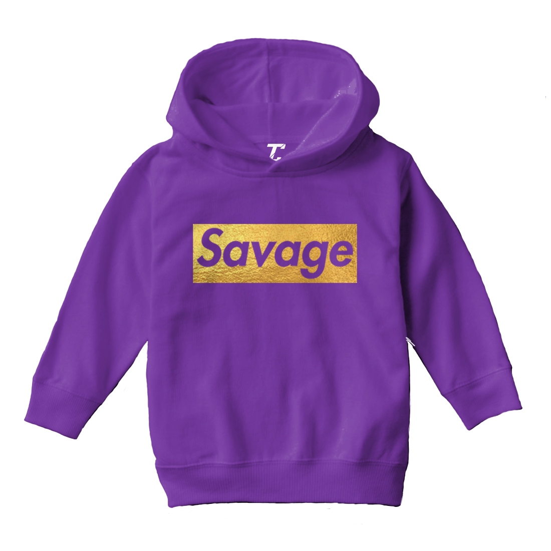 Gold Foil Savage - Ruthless Rebel Misbehaving Cool Toddler/Youth Hoodie - Picture 9 of 12