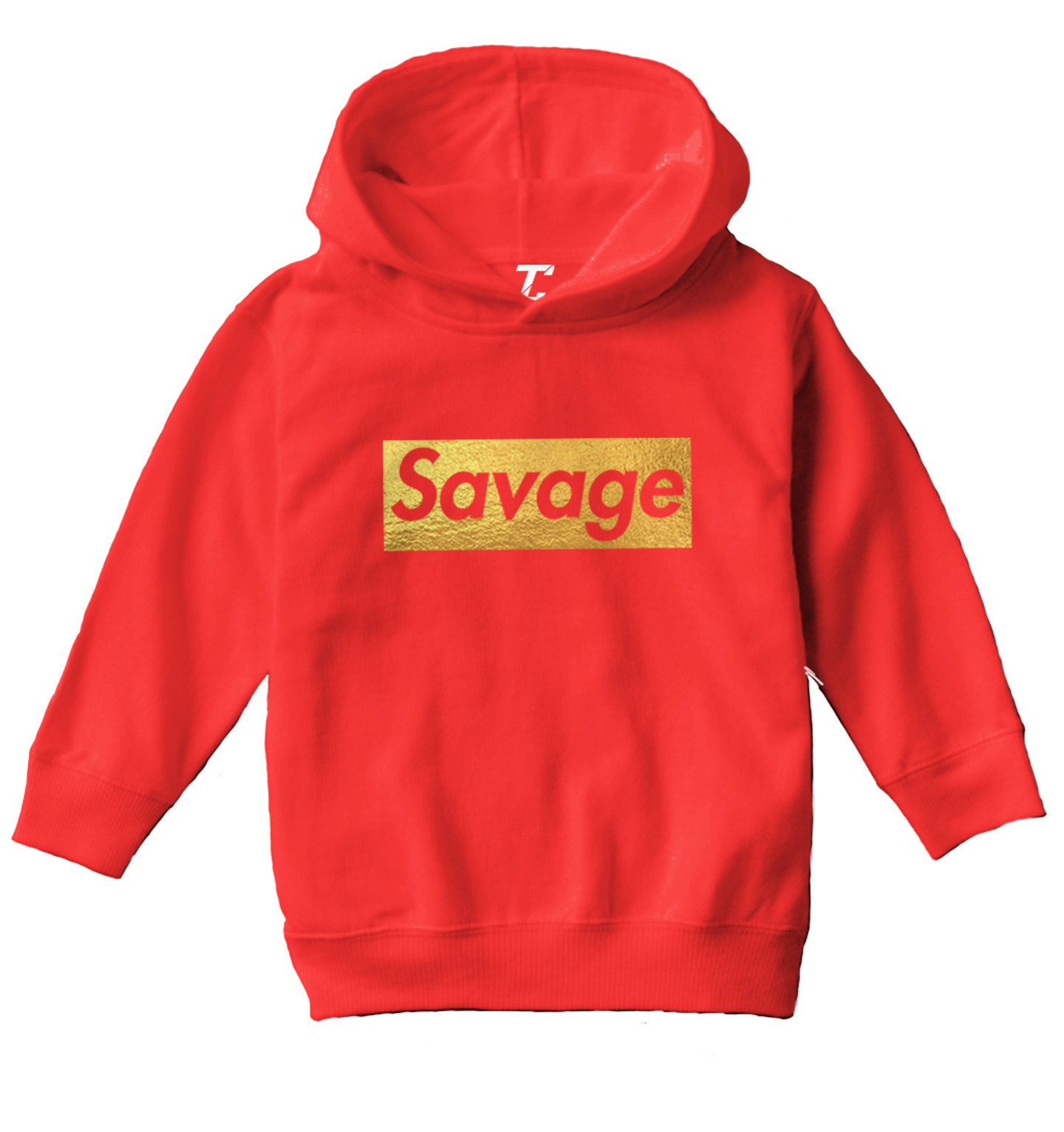 Gold Foil Savage - Ruthless Rebel Misbehaving Cool Toddler/Youth Hoodie - Picture 10 of 12