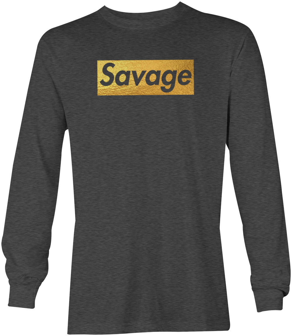 Gold Foil Savage - Ruthless Rebel Misbehaving Cool Youth T-Shirt - Picture 14 of 20