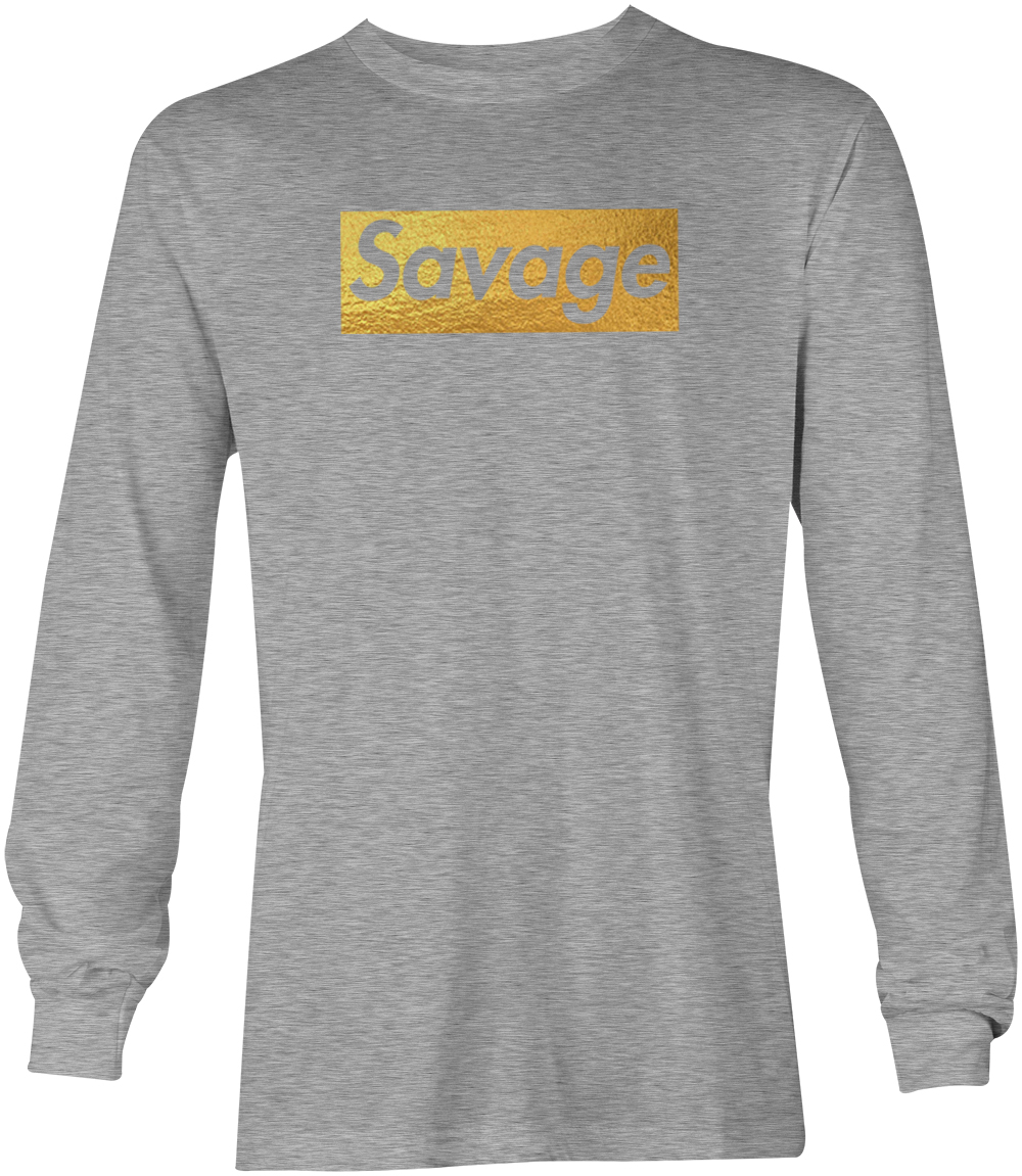 Gold Foil Savage - Ruthless Rebel Misbehaving Cool Youth T-Shirt - Picture 16 of 20