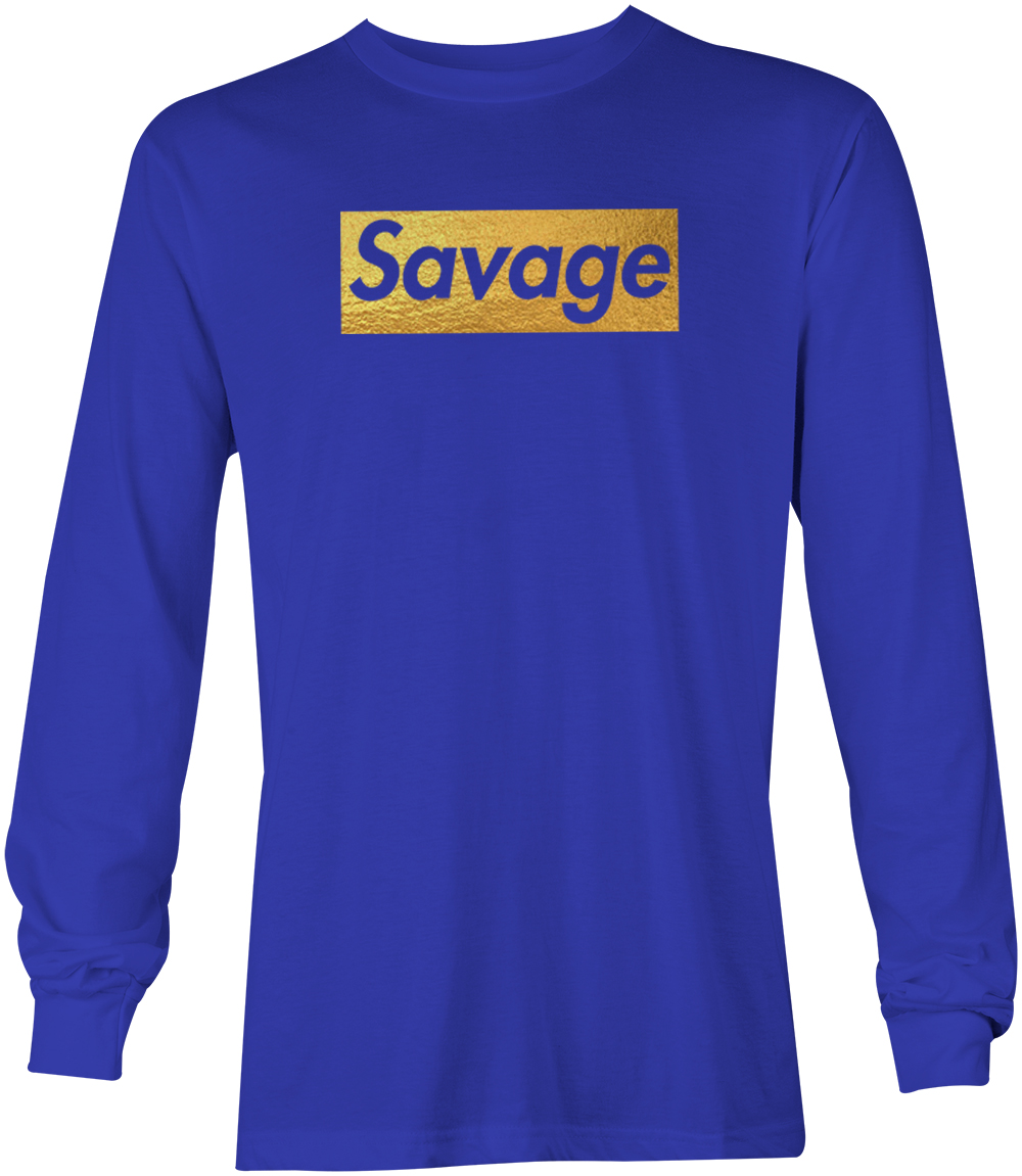 Gold Foil Savage - Ruthless Rebel Misbehaving Cool Youth T-Shirt - Picture 20 of 20