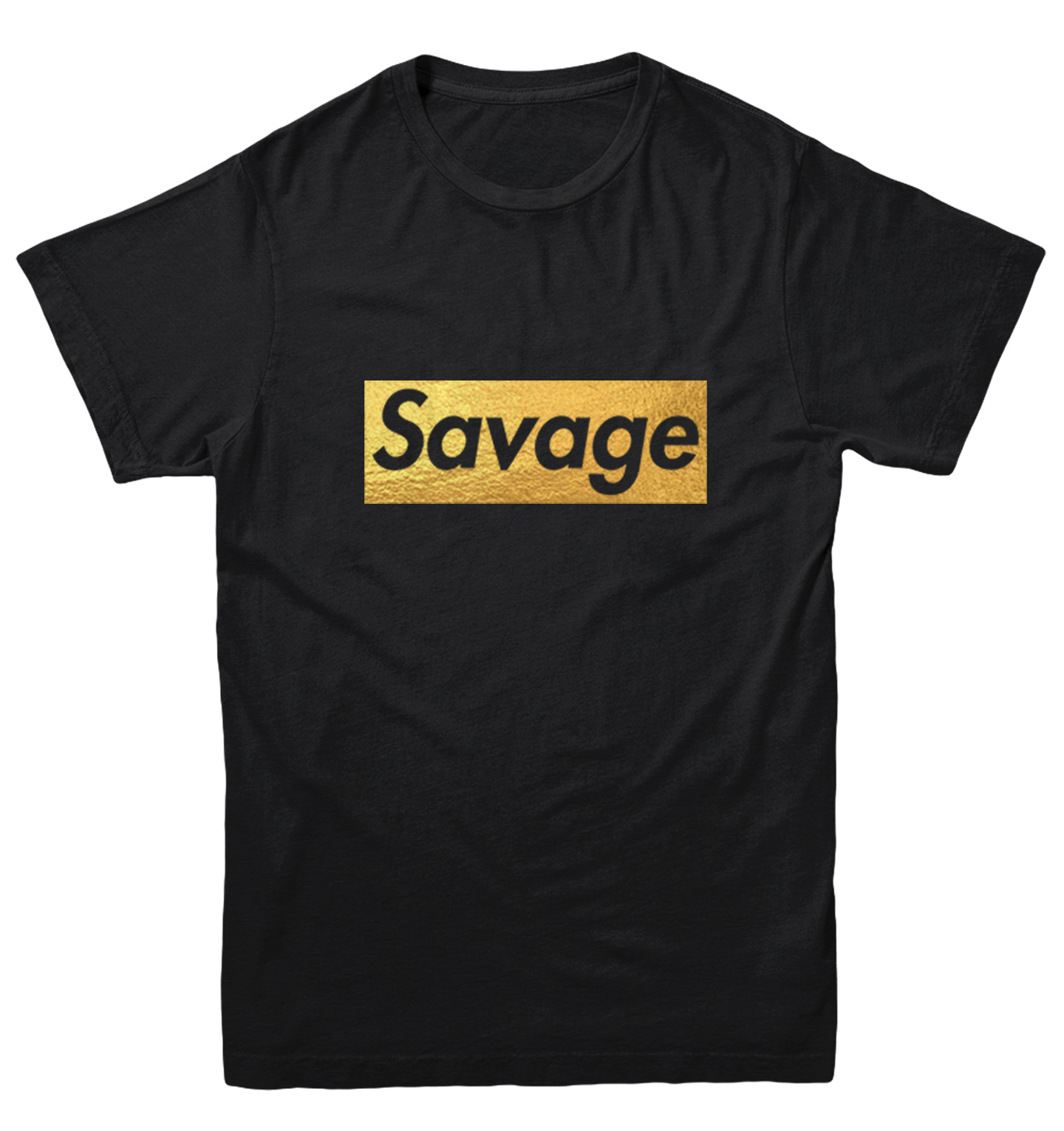 Gold Foil Savage - Ruthless Rebel Misbehaving Cool Youth T-Shirt - Picture 2 of 20