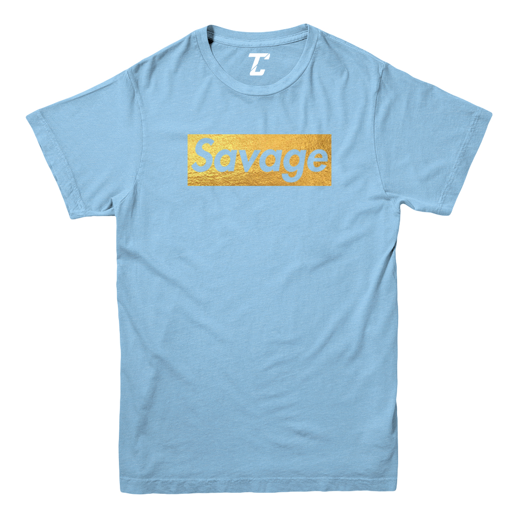 Gold Foil Savage - Ruthless Rebel Misbehaving Cool Youth T-Shirt - Picture 5 of 20