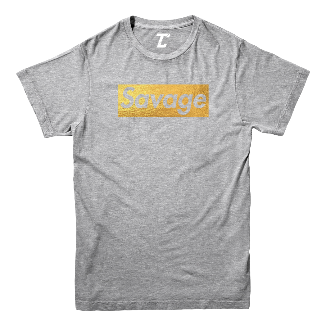 Gold Foil Savage - Ruthless Rebel Misbehaving Cool Youth T-Shirt - Picture 6 of 20