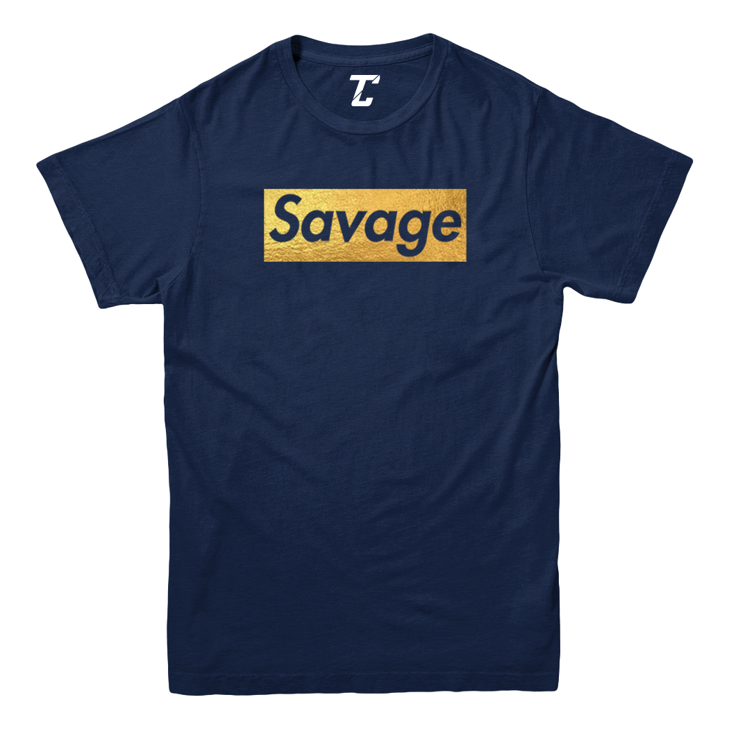 Gold Foil Savage - Ruthless Rebel Misbehaving Cool Youth T-Shirt - Picture 7 of 20