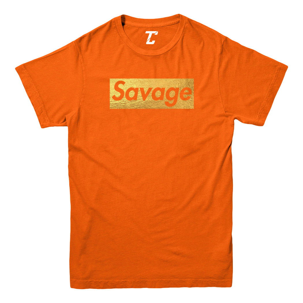 Gold Foil Savage - Ruthless Rebel Misbehaving Cool Youth T-Shirt - Picture 8 of 20