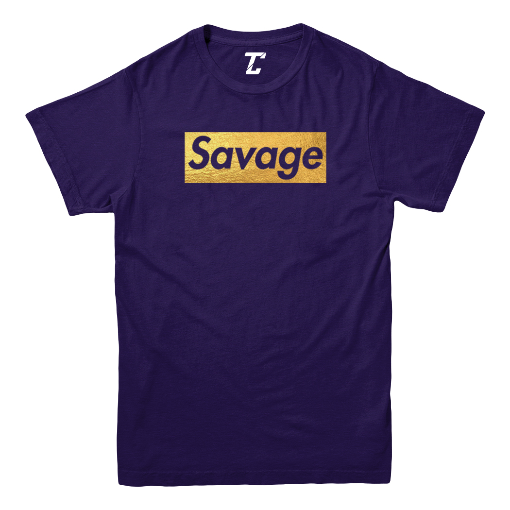 Gold Foil Savage - Ruthless Rebel Misbehaving Cool Youth T-Shirt - Picture 10 of 20