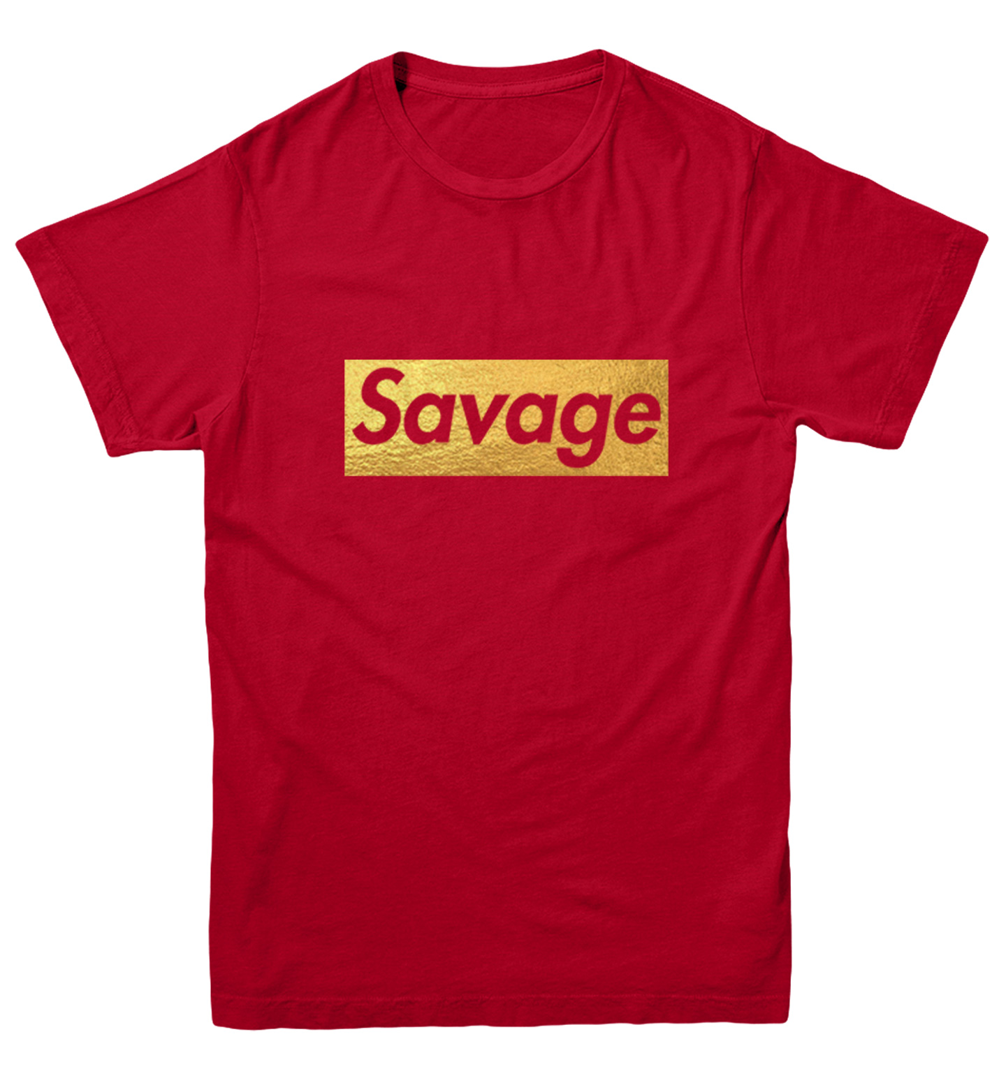 Gold Foil Savage - Ruthless Rebel Misbehaving Cool Youth T-Shirt - Picture 11 of 20