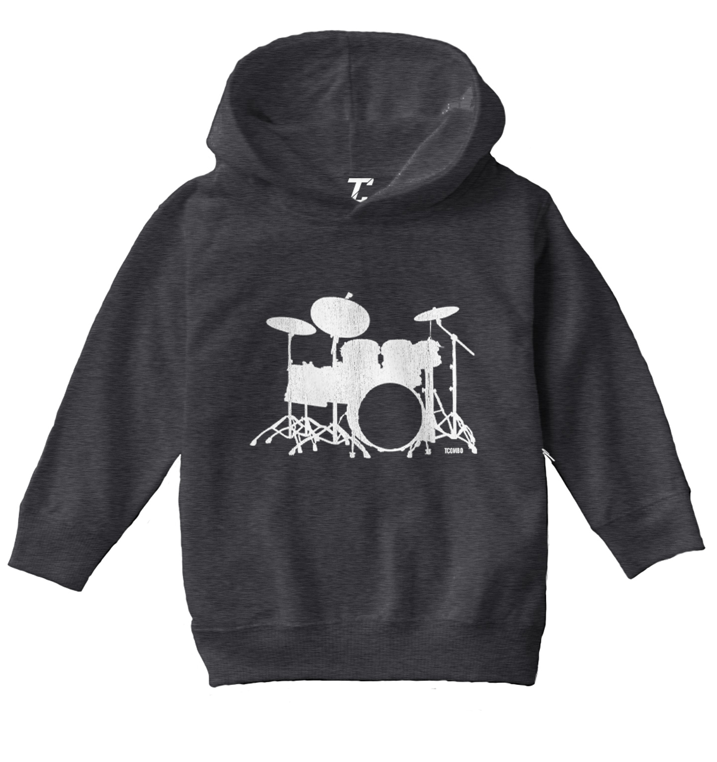 Drum Silhouette - Future Musician Drummer Band Toddler/Youth Hoodie - Picture 3 of 12