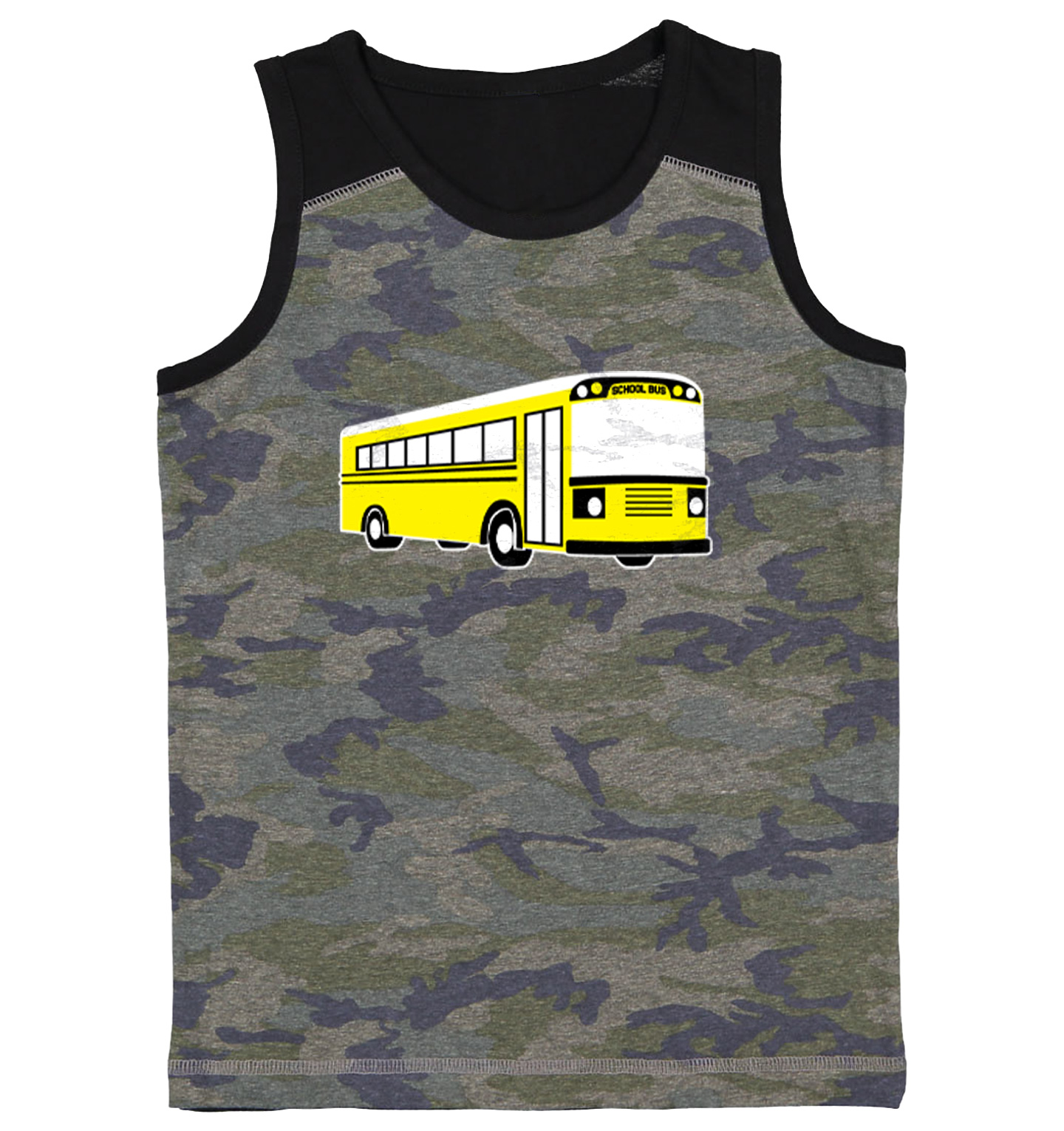 School Bus - Student Classmates Smart Vehicle Driver Youth Contrast Tank Top - Picture 2 of 7