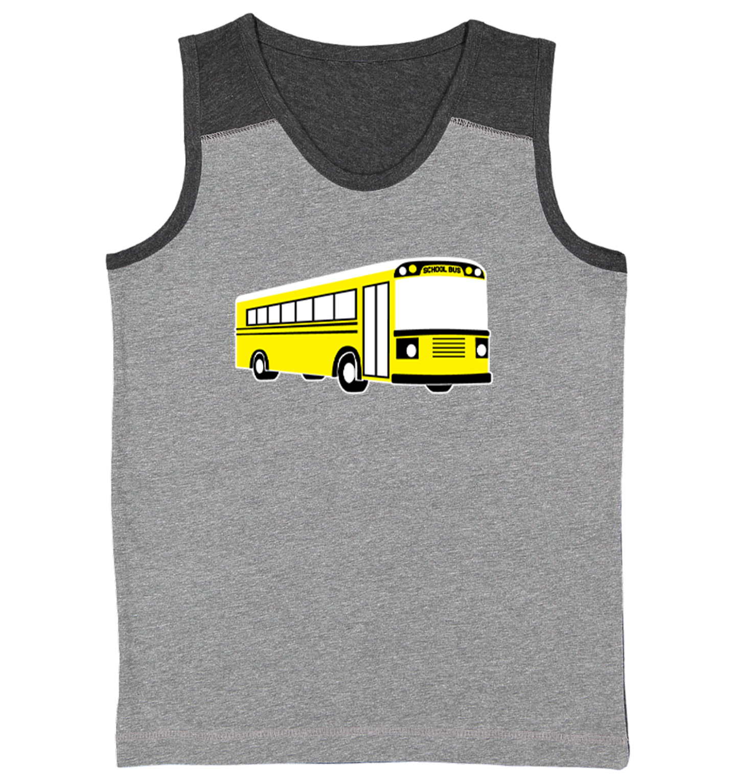 School Bus - Student Classmates Smart Vehicle Driver Youth Contrast Tank Top - Picture 3 of 7