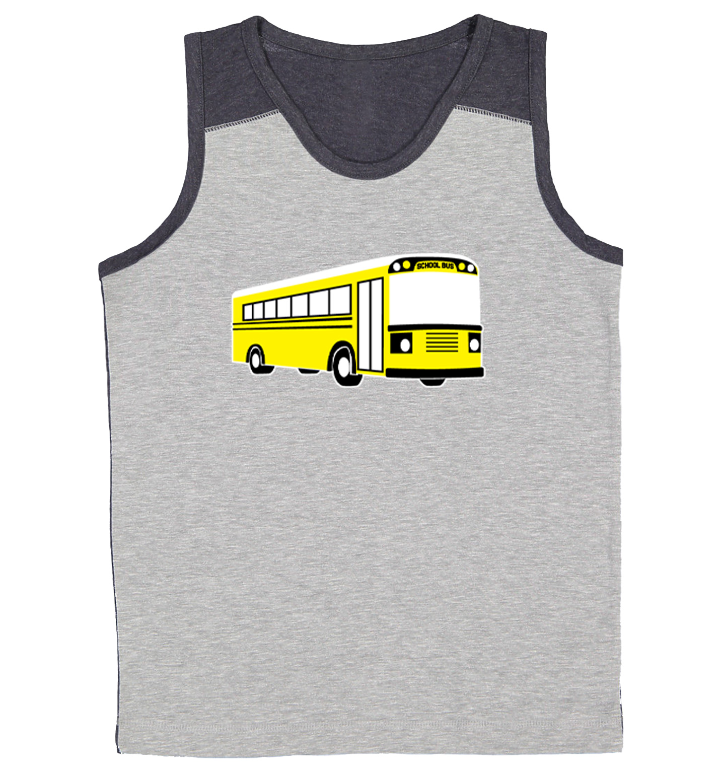 School Bus - Student Classmates Smart Vehicle Driver Youth Contrast Tank Top - Picture 6 of 7