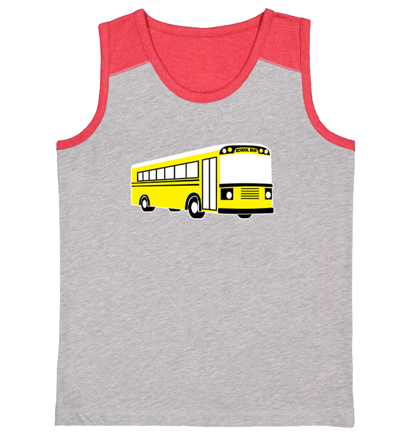 School Bus - Student Classmates Smart Vehicle Driver Youth Contrast Tank Top - Picture 7 of 7