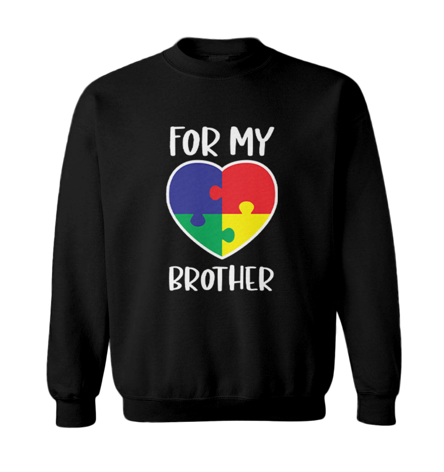 For My Brother - Autism Awareness Puzzle Piece Toddler Crewneck Sweater