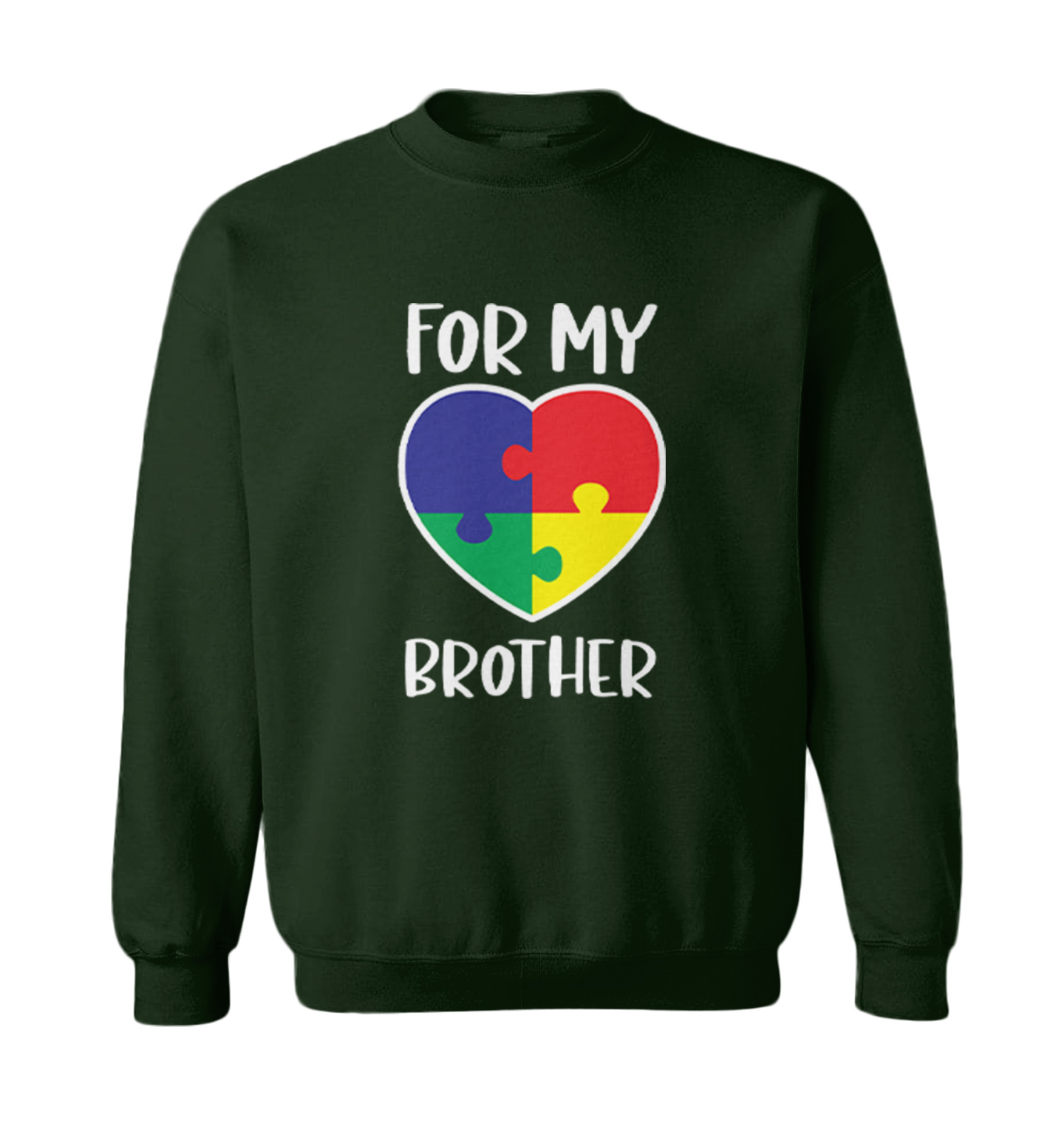 For My Brother - Autism Awareness Puzzle Piece Toddler Crewneck Sweater