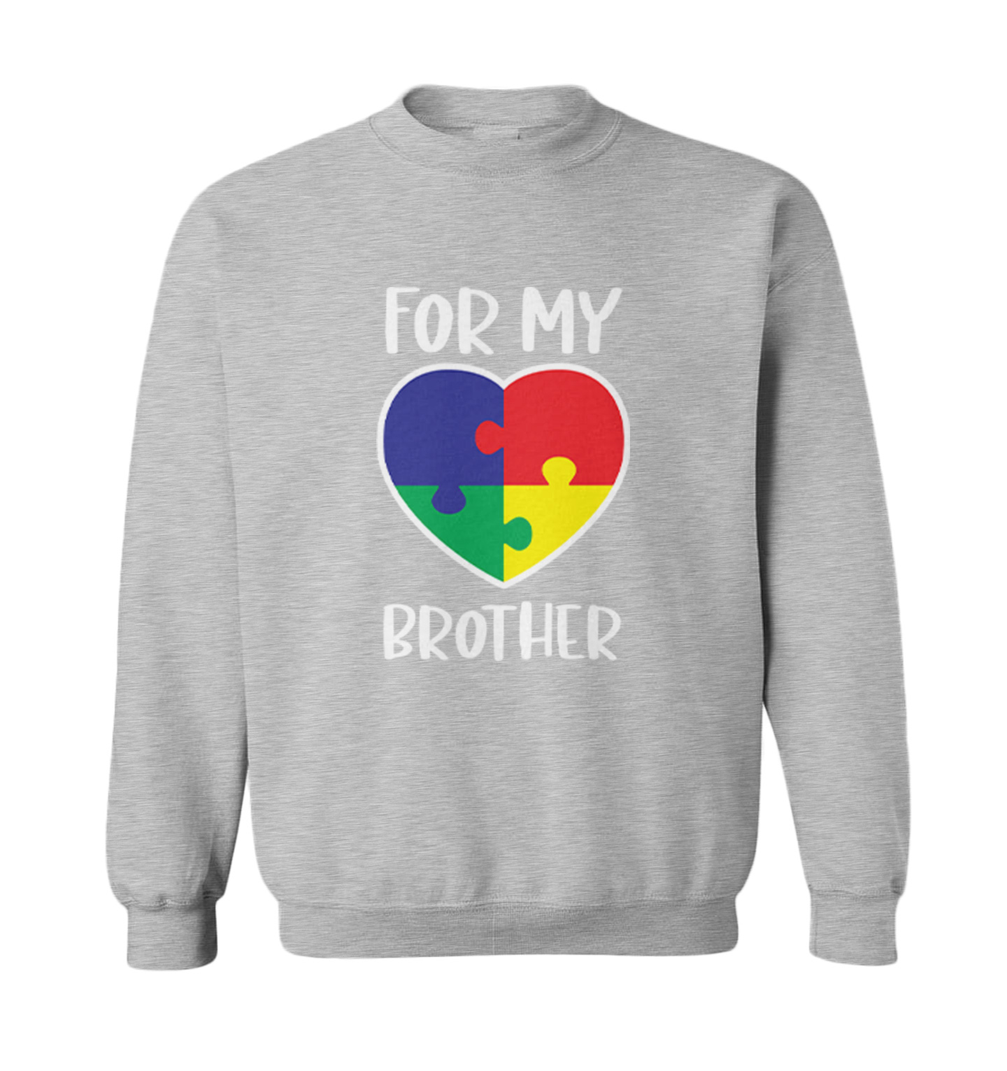 For My Brother - Autism Awareness Puzzle Piece Toddler Crewneck Sweater