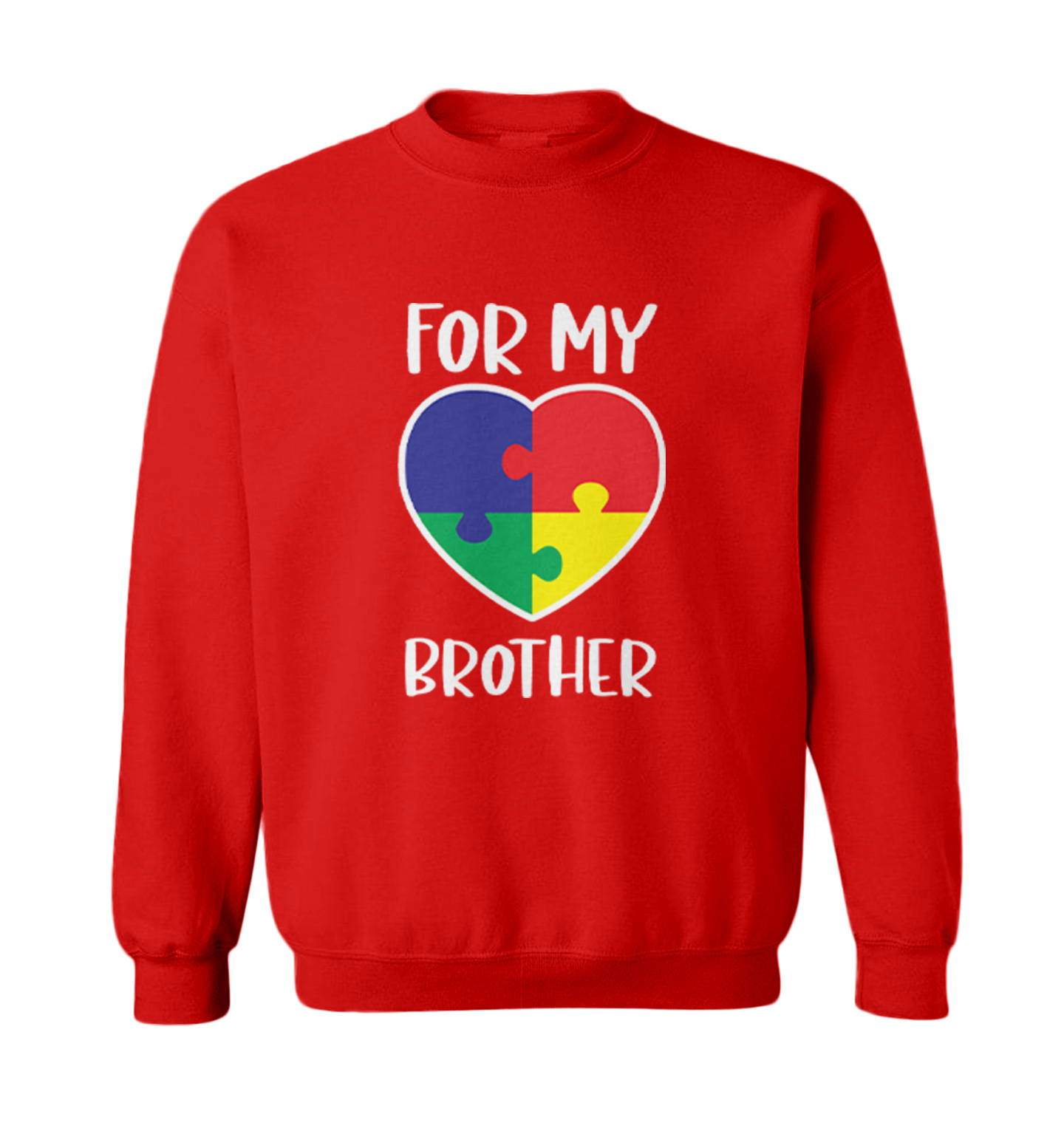 For My Brother - Autism Awareness Puzzle Piece Toddler Crewneck Sweater