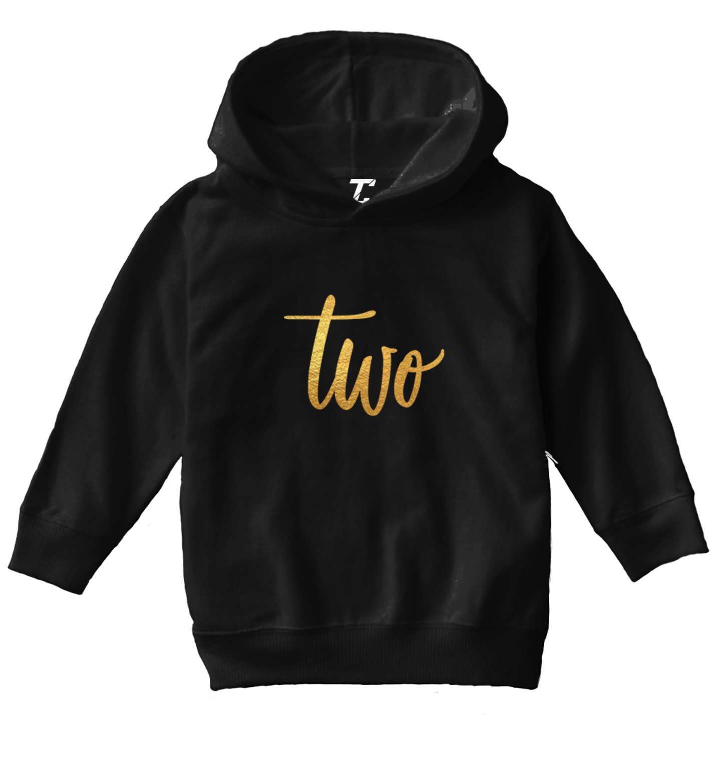 Gold Foil Birthday - Two Party Present Fun Years Old Toddler/Youth Hoodie - Picture 2 of 12