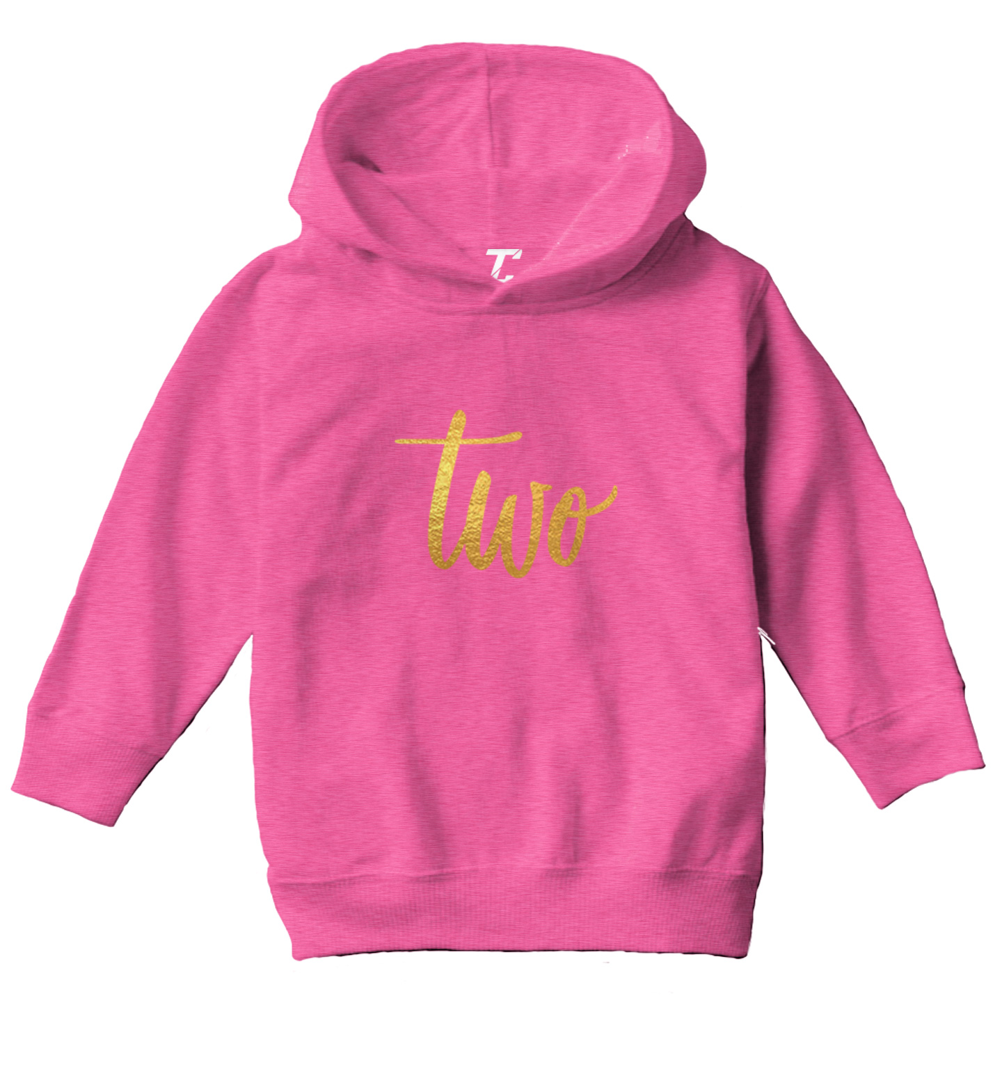 Gold Foil Birthday - Two Party Present Fun Years Old Toddler/Youth Hoodie - Picture 4 of 12