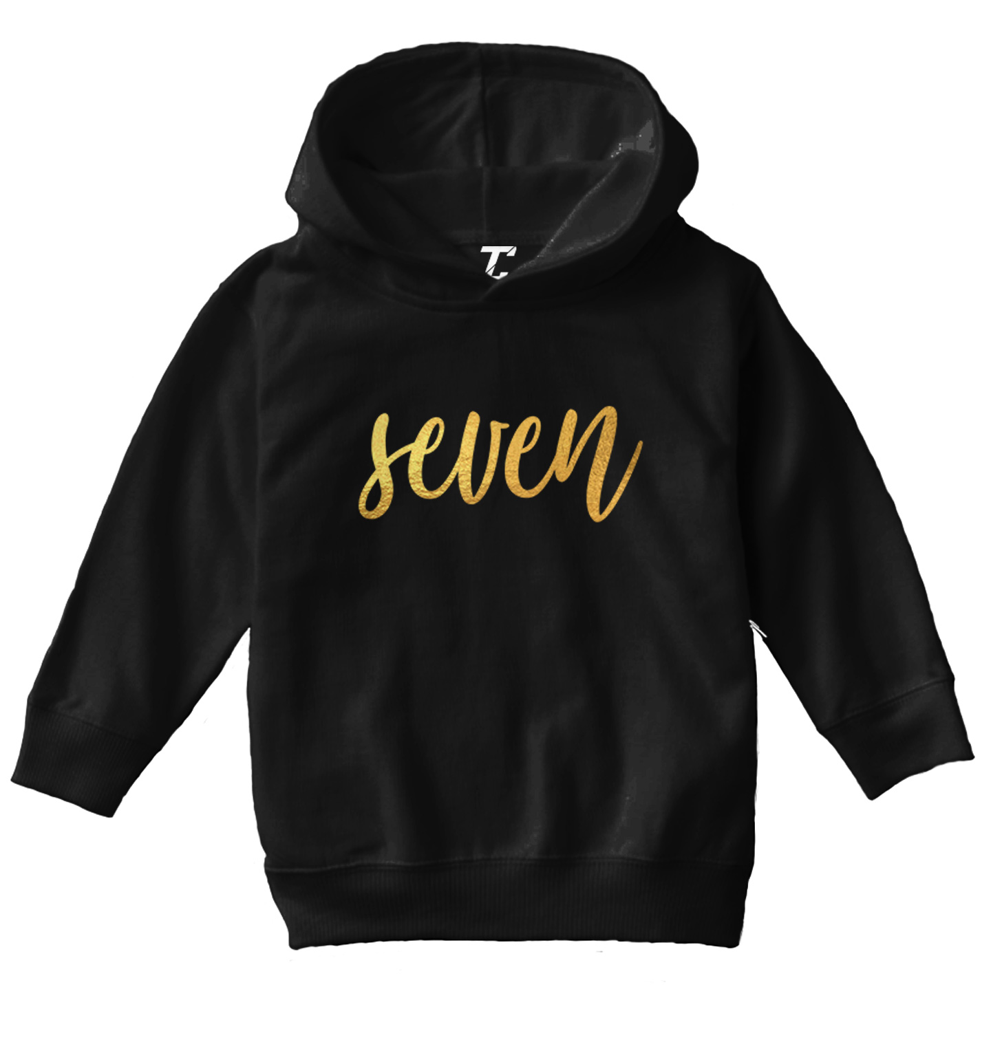 Gold Foil Birthday - Six Party Present Fun Years Old Toddler/Youth Hoodie - Picture 2 of 12