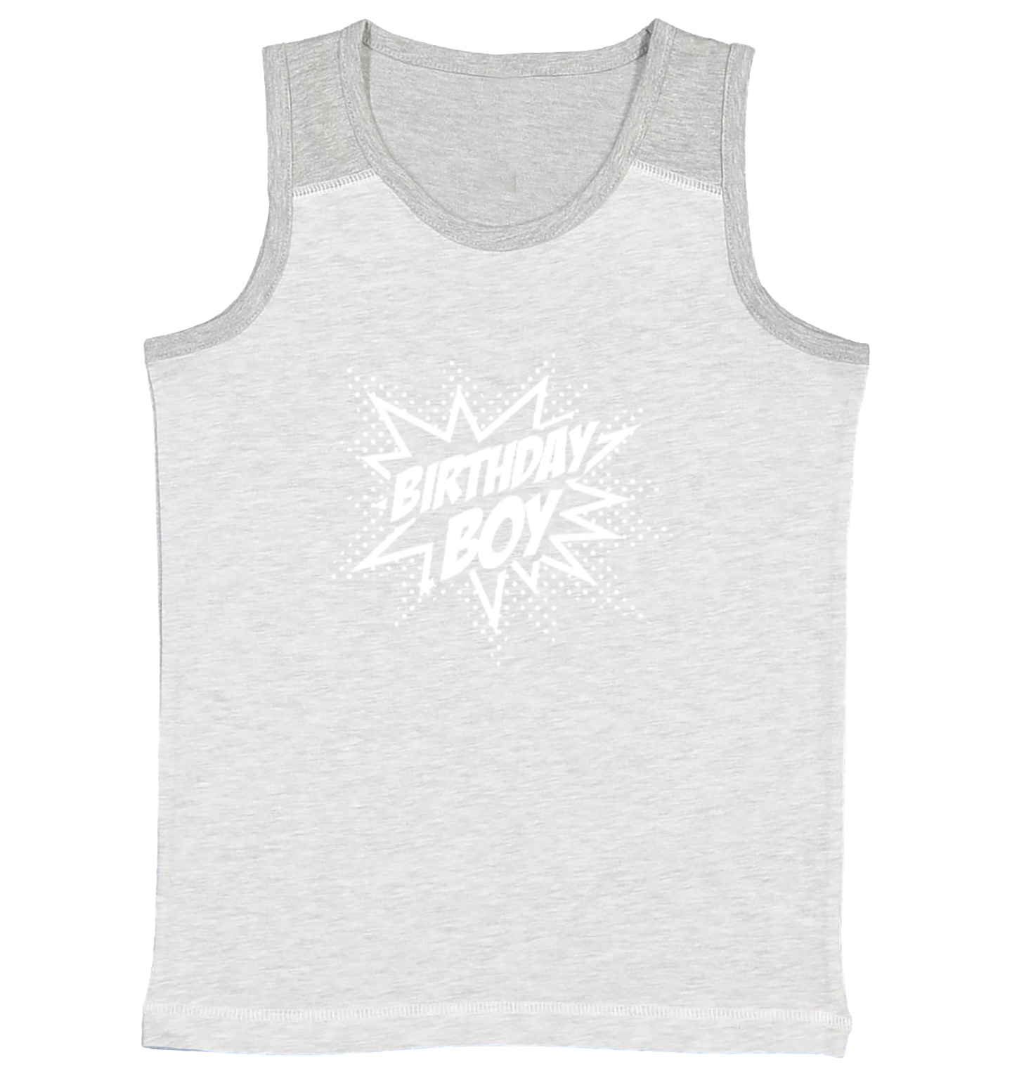 Birthday Boy Comic - Pow Action Packed Cool Superhero Youth Contrast Tank Top - Picture 5 of 7