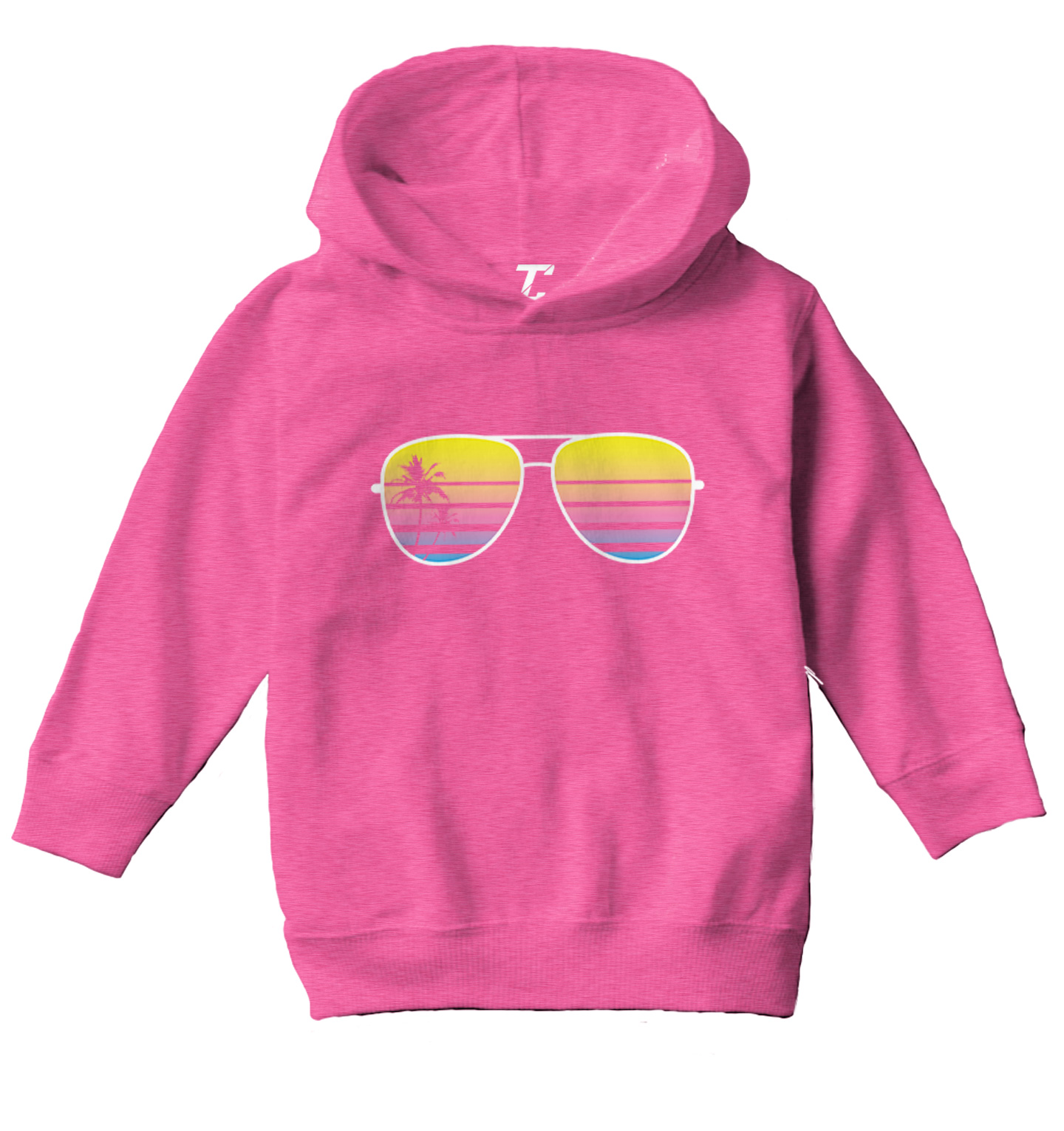 Sunglasses - Palm Tree Silhouette Ocean Beach Vacation Toddler/Youth Hoodie - Picture 4 of 12
