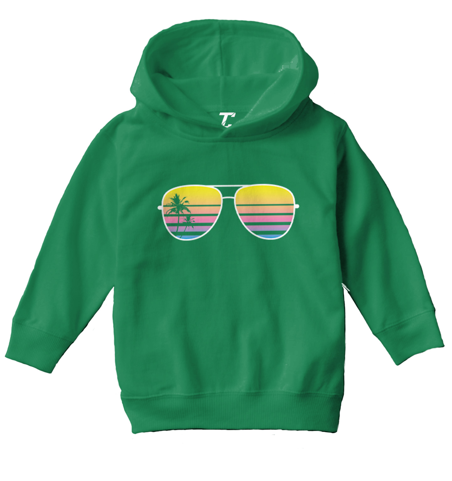 Sunglasses - Palm Tree Silhouette Ocean Beach Vacation Toddler/Youth Hoodie - Picture 5 of 12